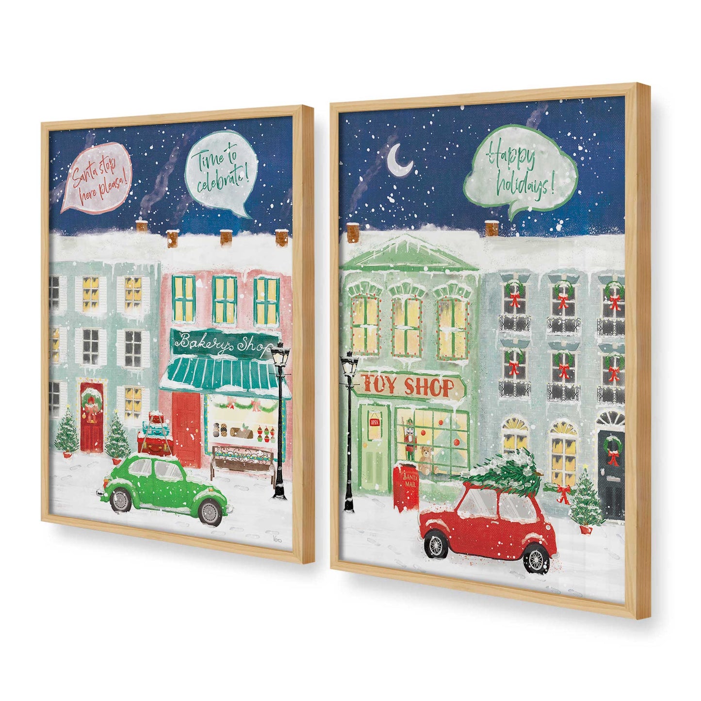 [Color:American Maple], Picture of art in a American Maple frame at an angle