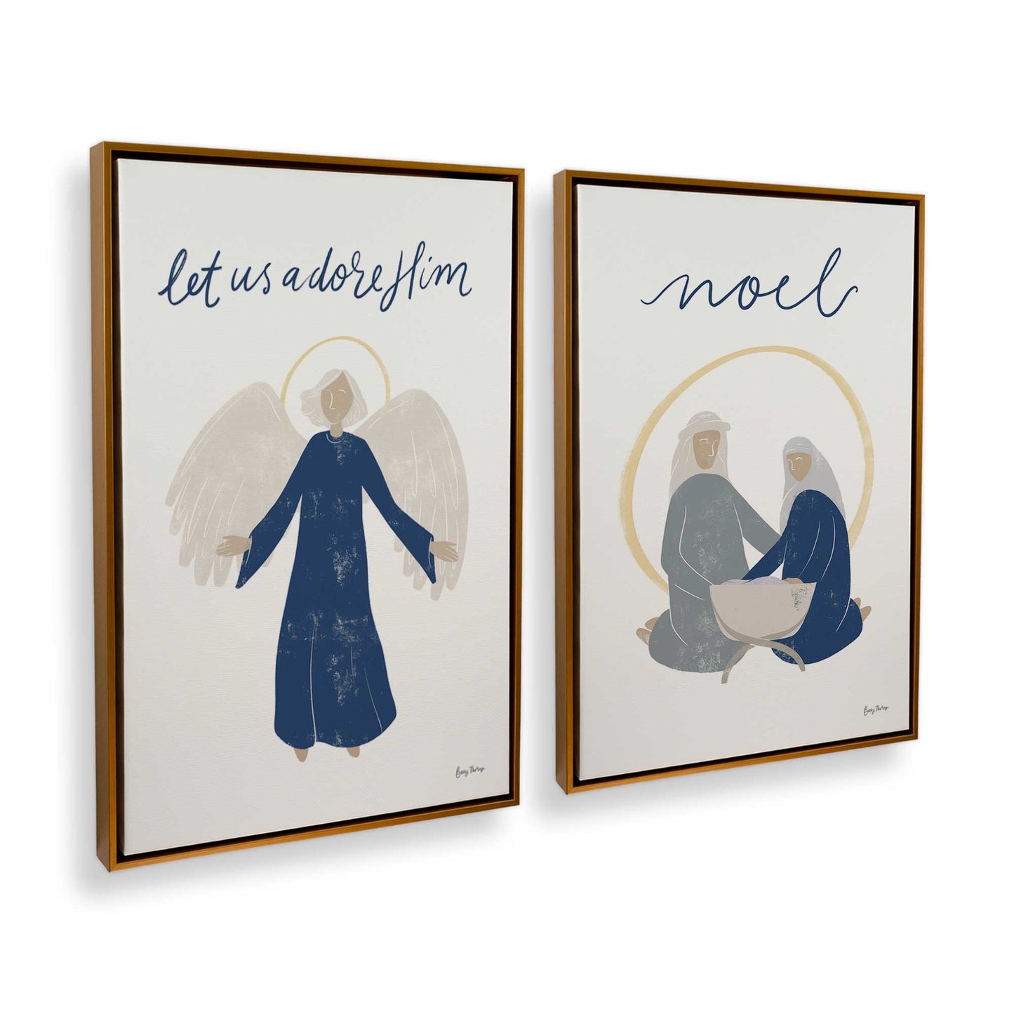 [Color:Polished Gold], Picture of art in a Polished Gold frame at an angle