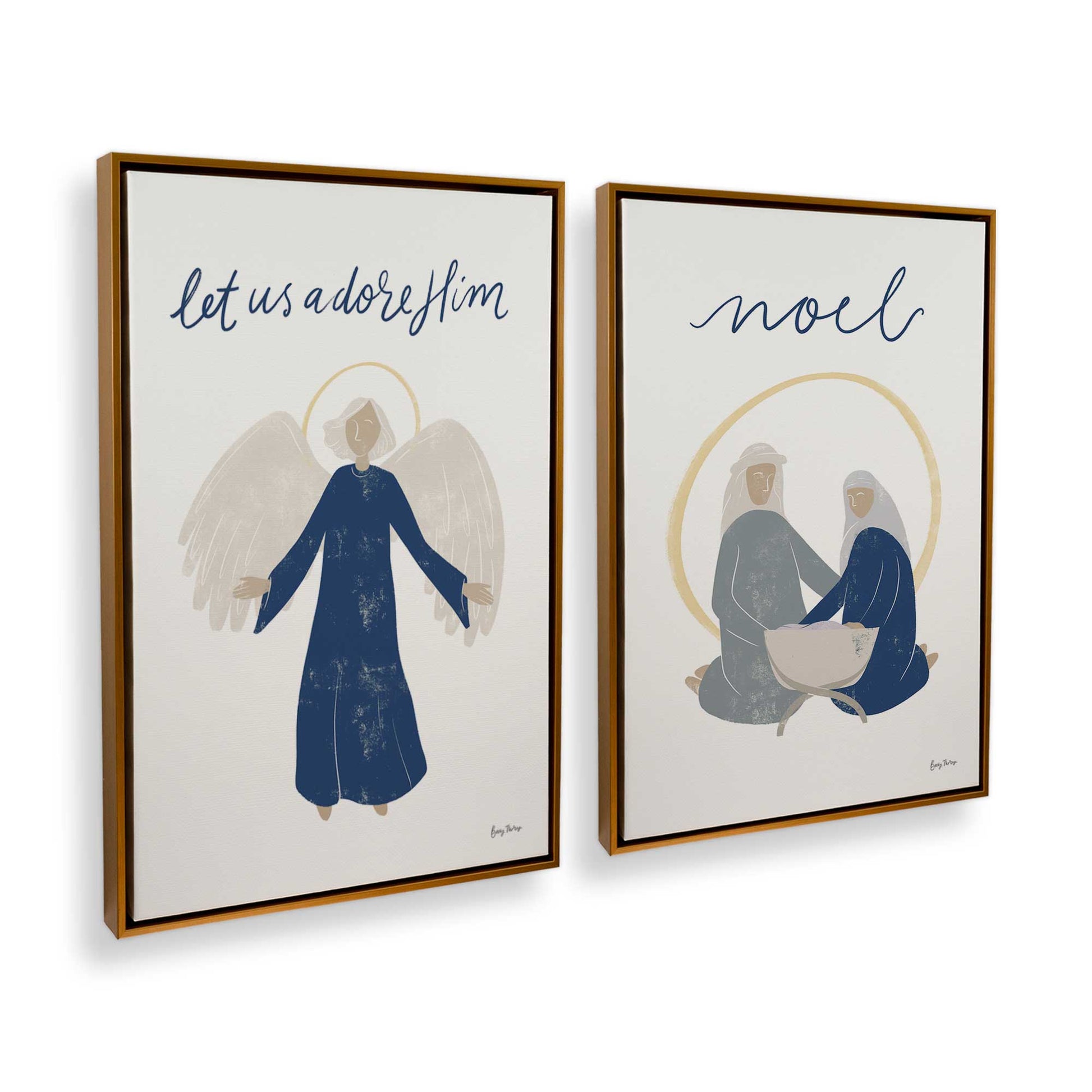 [Color:Polished Gold], Picture of art in a Polished Gold frame at an angle