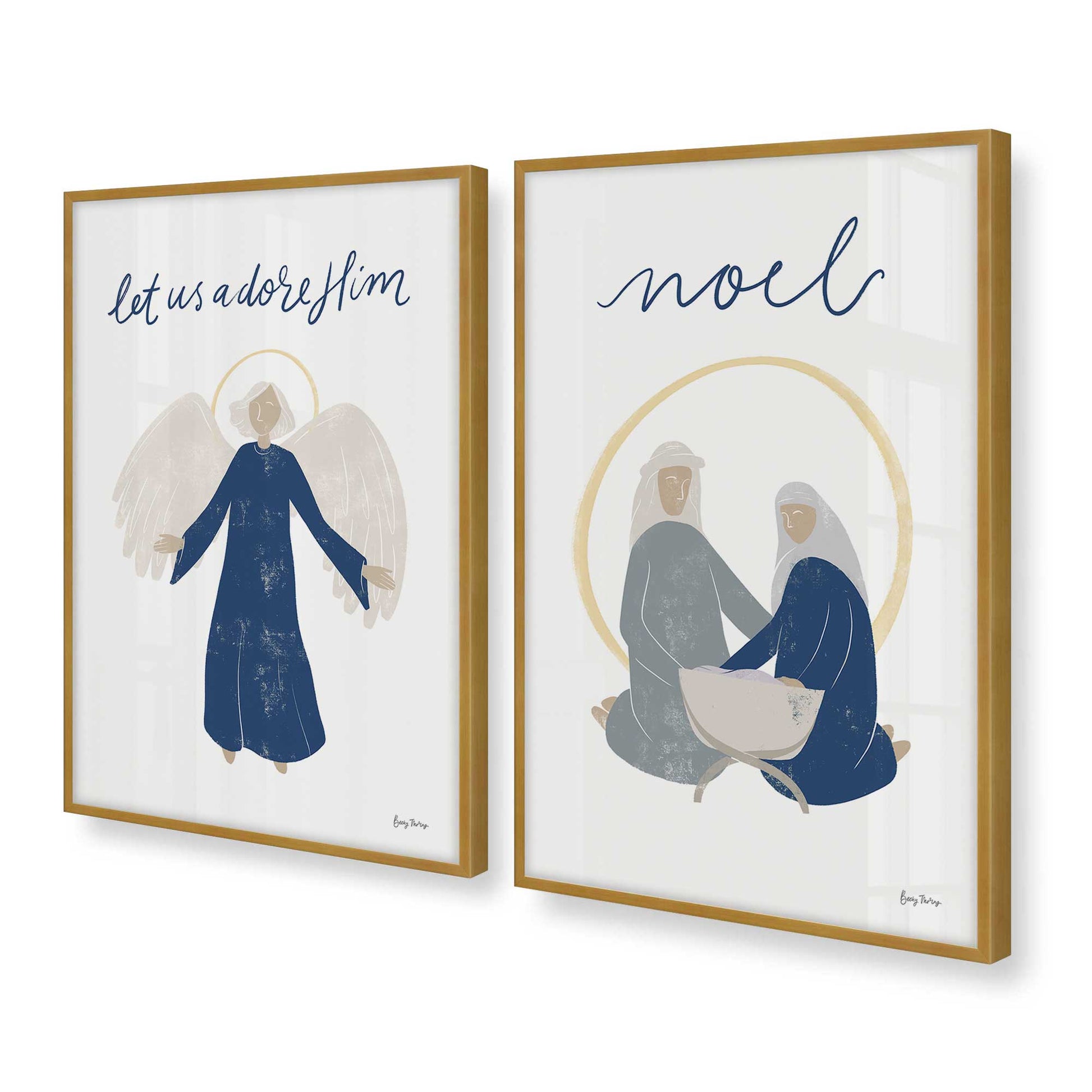 [Color:Polished Gold], Picture of art in a Polished Gold frame at an angle