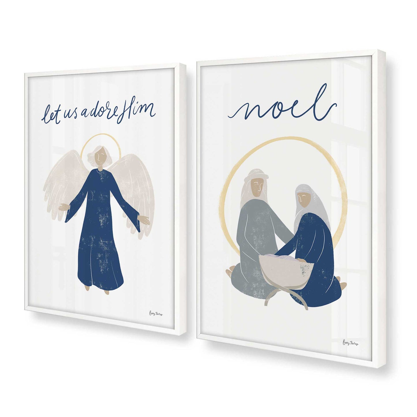 [Color:Opaque White], Picture of art in a Opaque White frame at an angle