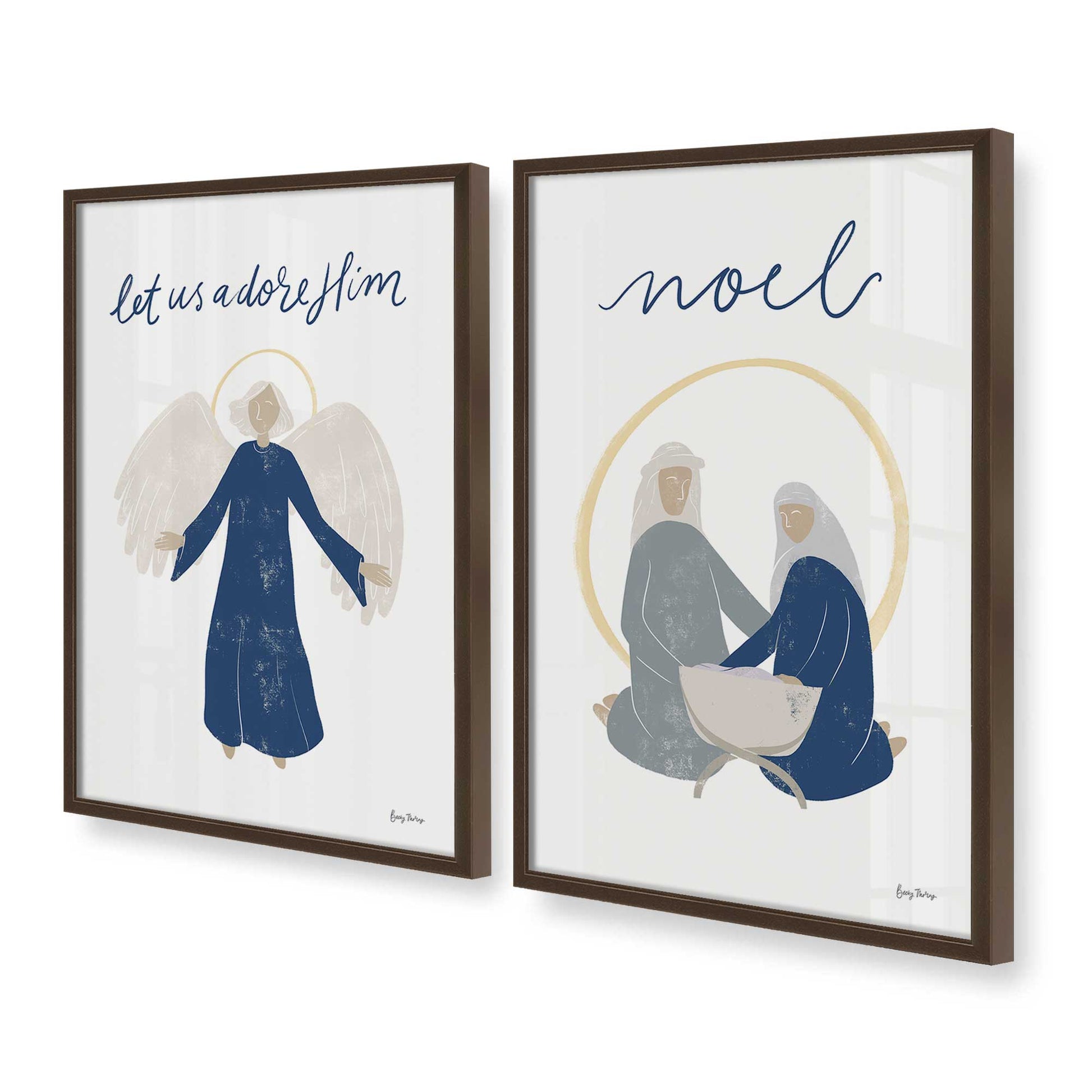 [Color:Belvinder Brown], Picture of art in a Belvinder Brown frame at an angle