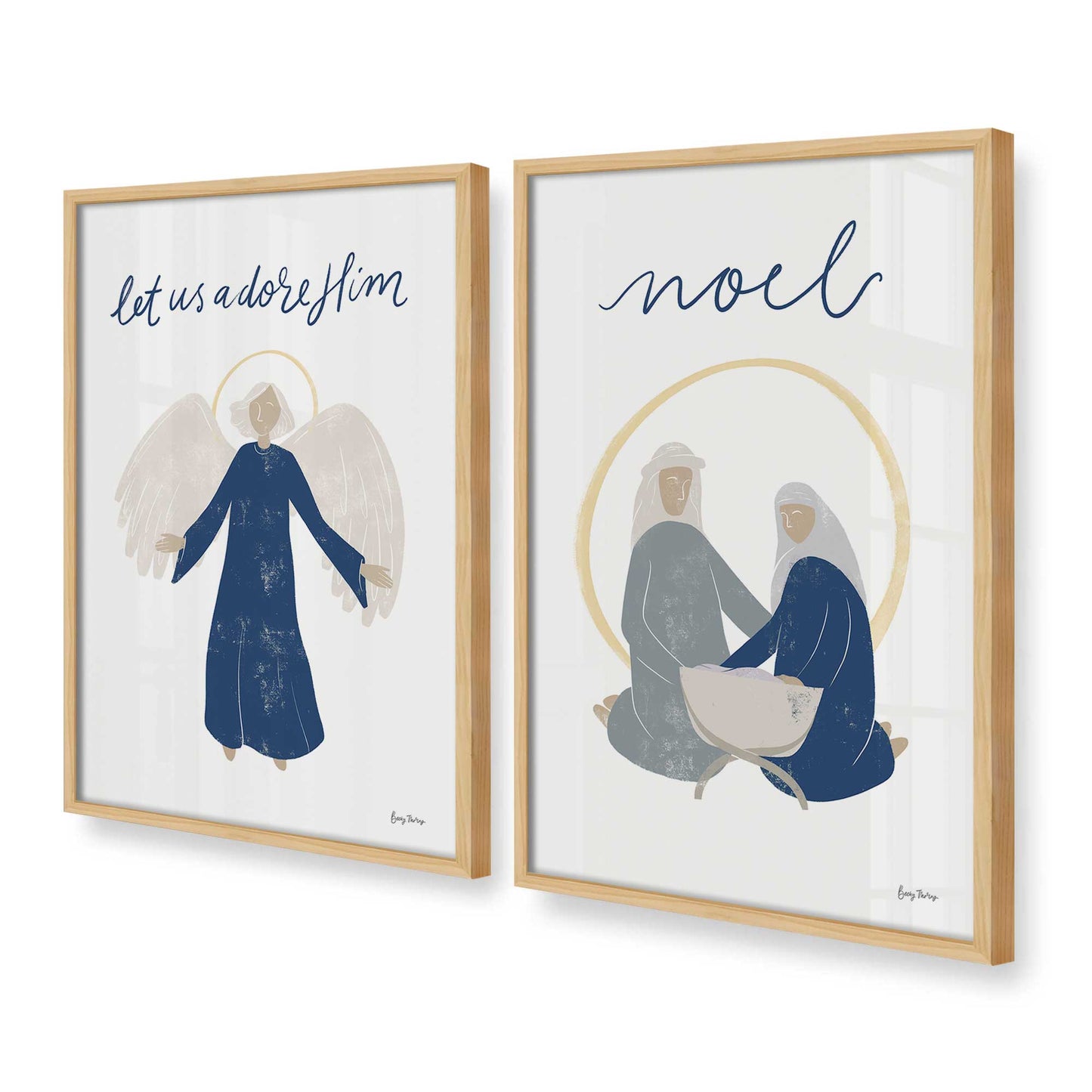 [Color:American Maple], Picture of art in a American Maple frame at an angle