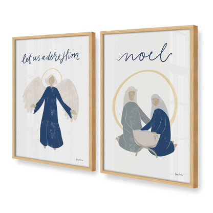 [Color:American Maple], Picture of art in a American Maple frame at an angle