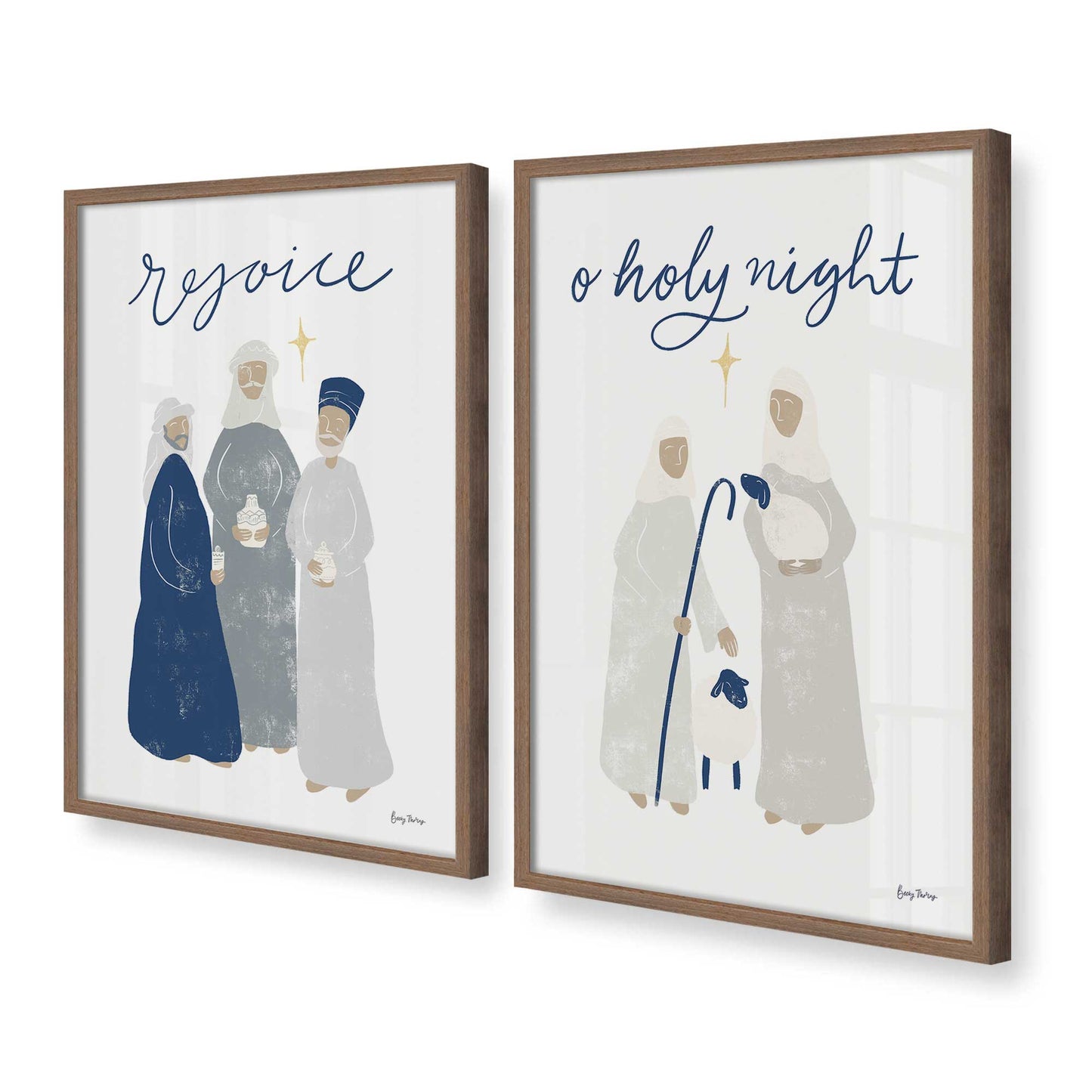 [Color:Walnut], Picture of art in a Walnut frame at an angle