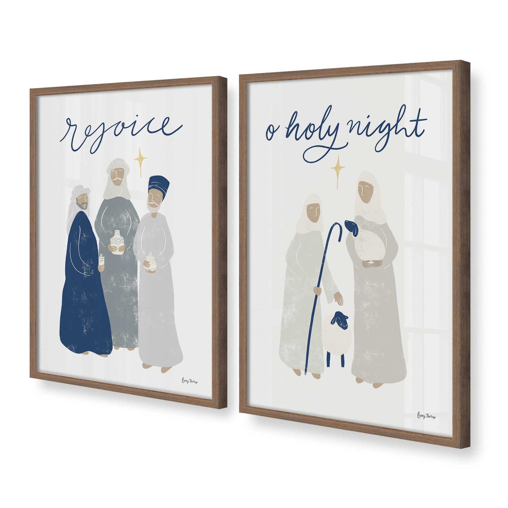 [Color:Walnut], Picture of art in a Walnut frame at an angle