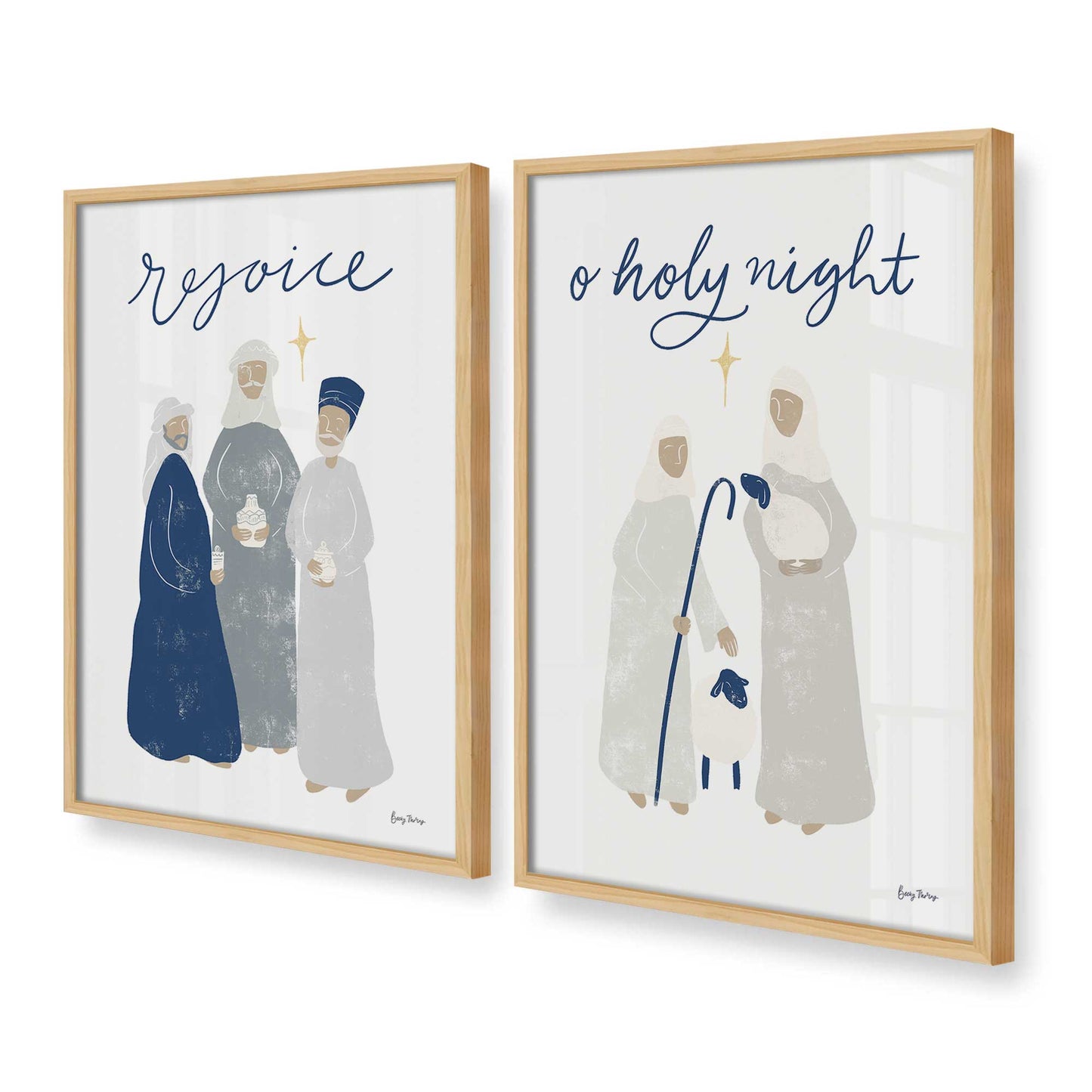 [Color:American Maple], Picture of art in a American Maple frame at an angle