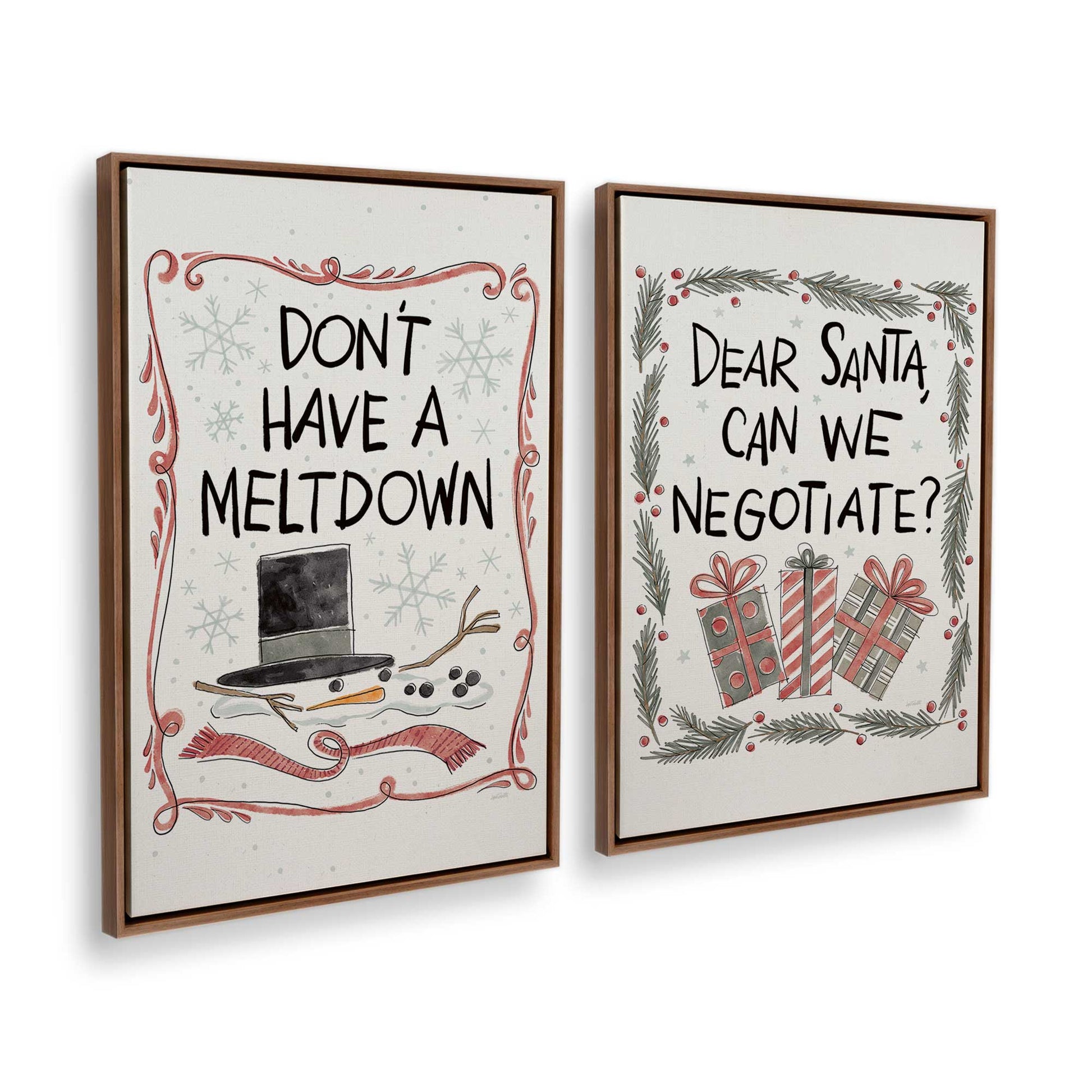 [Color:Walnut], Picture of art in a Walnut frame at an angle