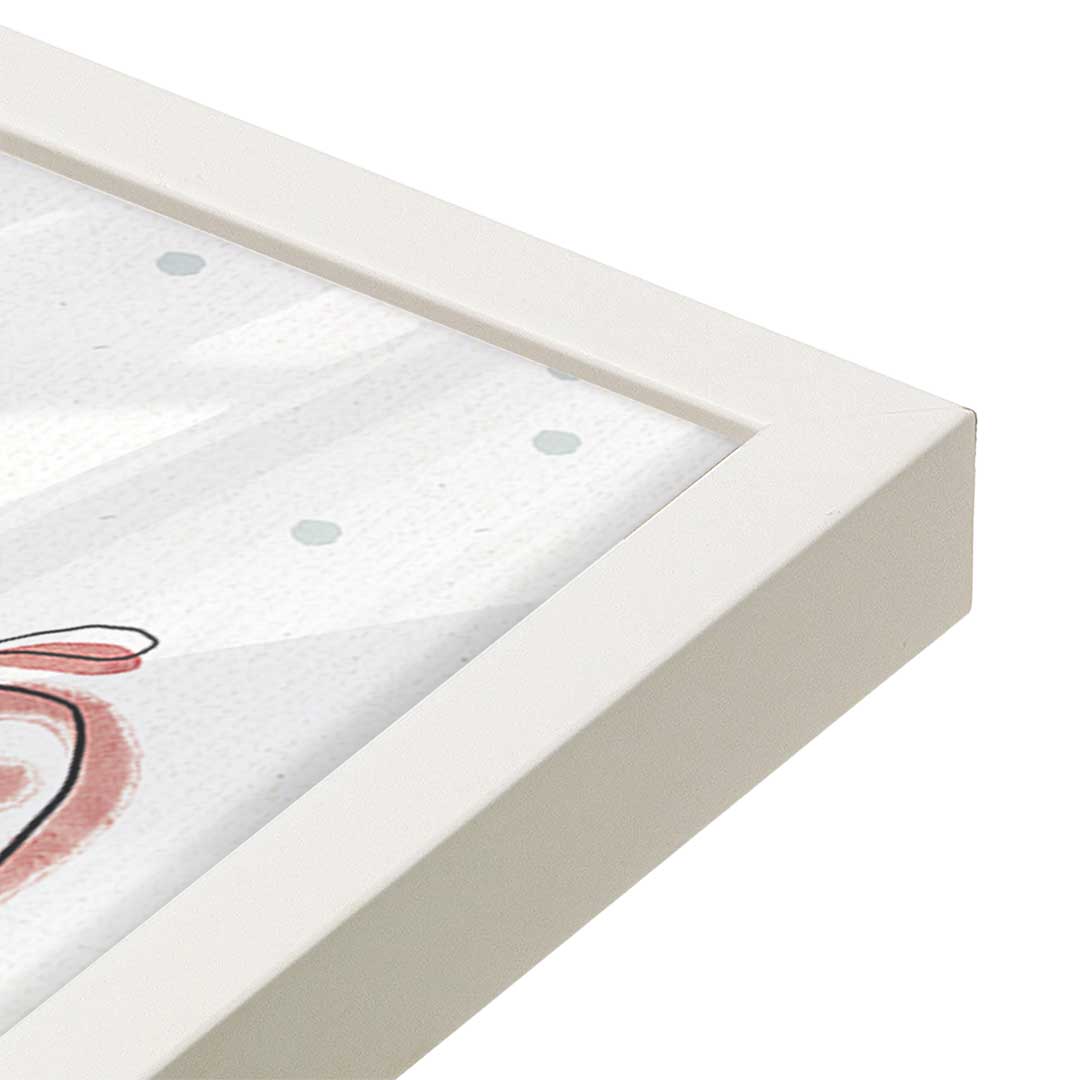 [Color:Opaque White], Picture of art in a Opaque White frame of the corner