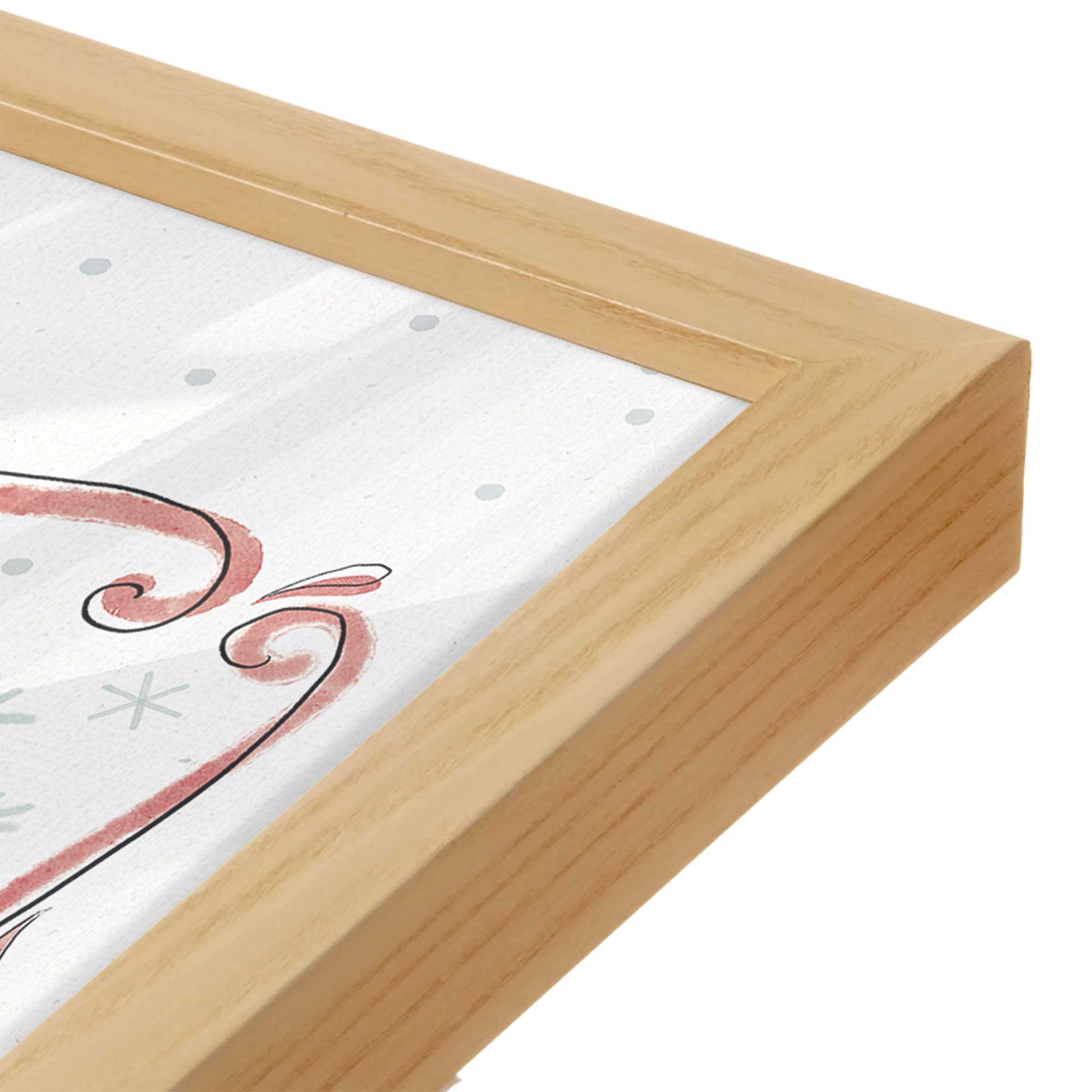 [Color:American Maple], Picture of art in a American Maple frame of the corner