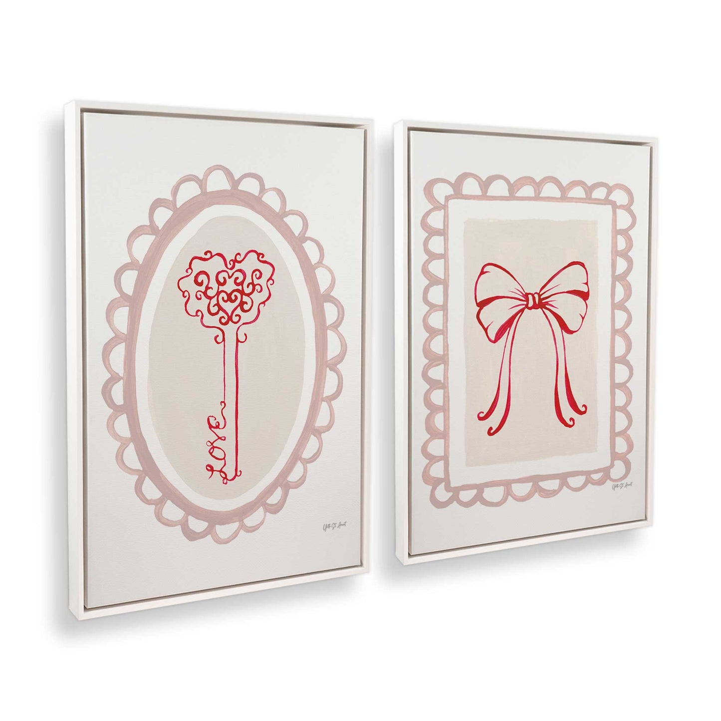 [Color:Opaque White], Picture of art in a White frame at an angle