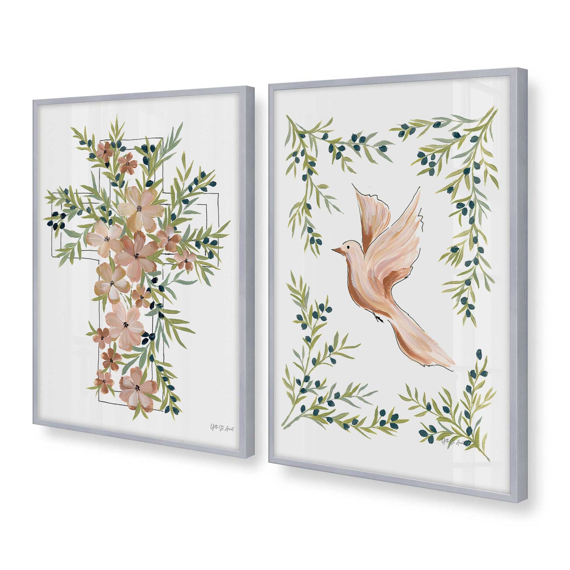 [Color:Polished Chrome], Picture of art in a Polished Chrome frame at an angle