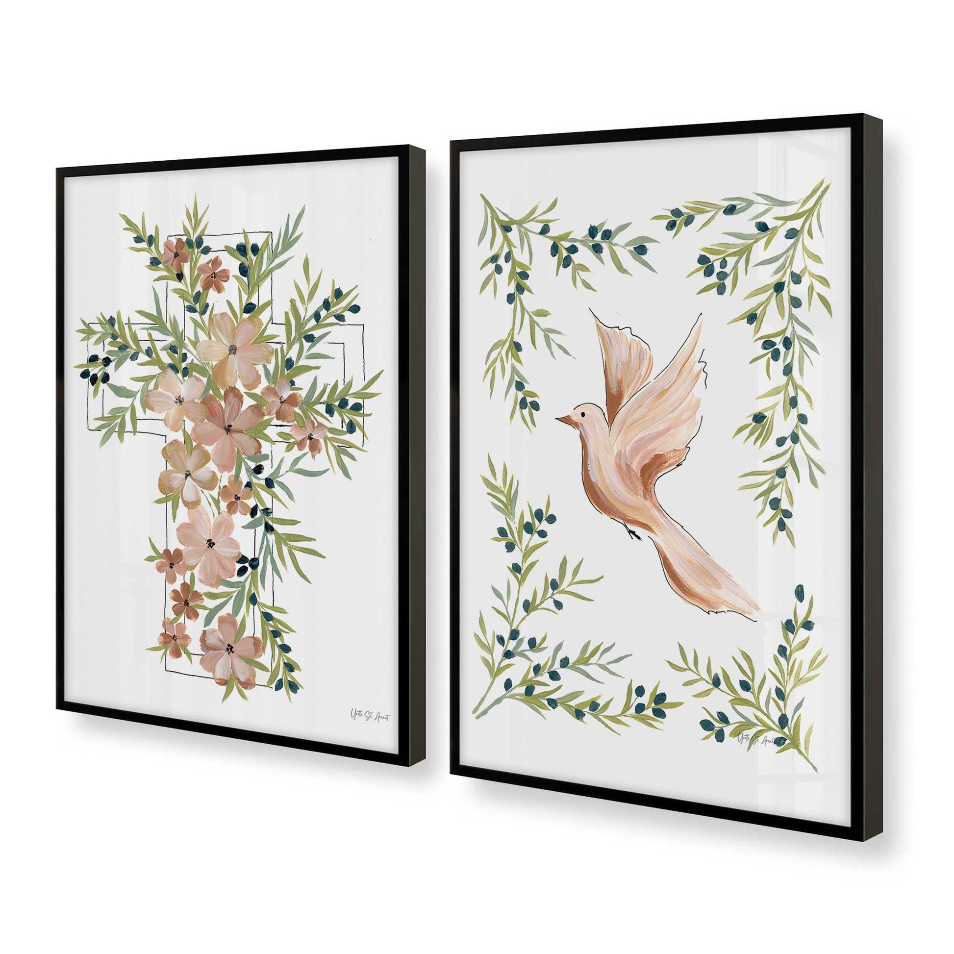 [Color:Satin Black], Picture of art in a Satin Black frame at an angle