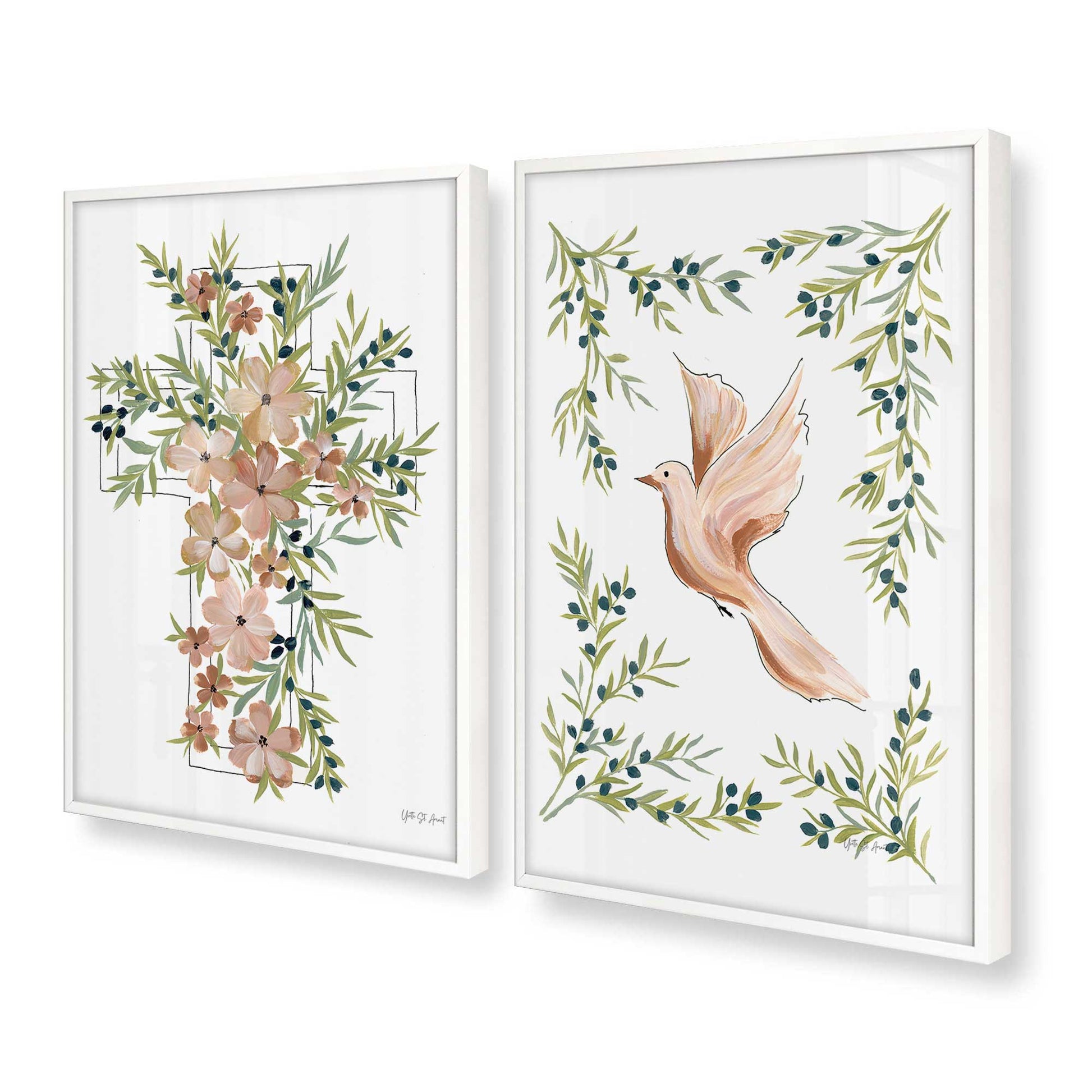 [Color:Opaque White], Picture of art in a Opaque White frame at an angle