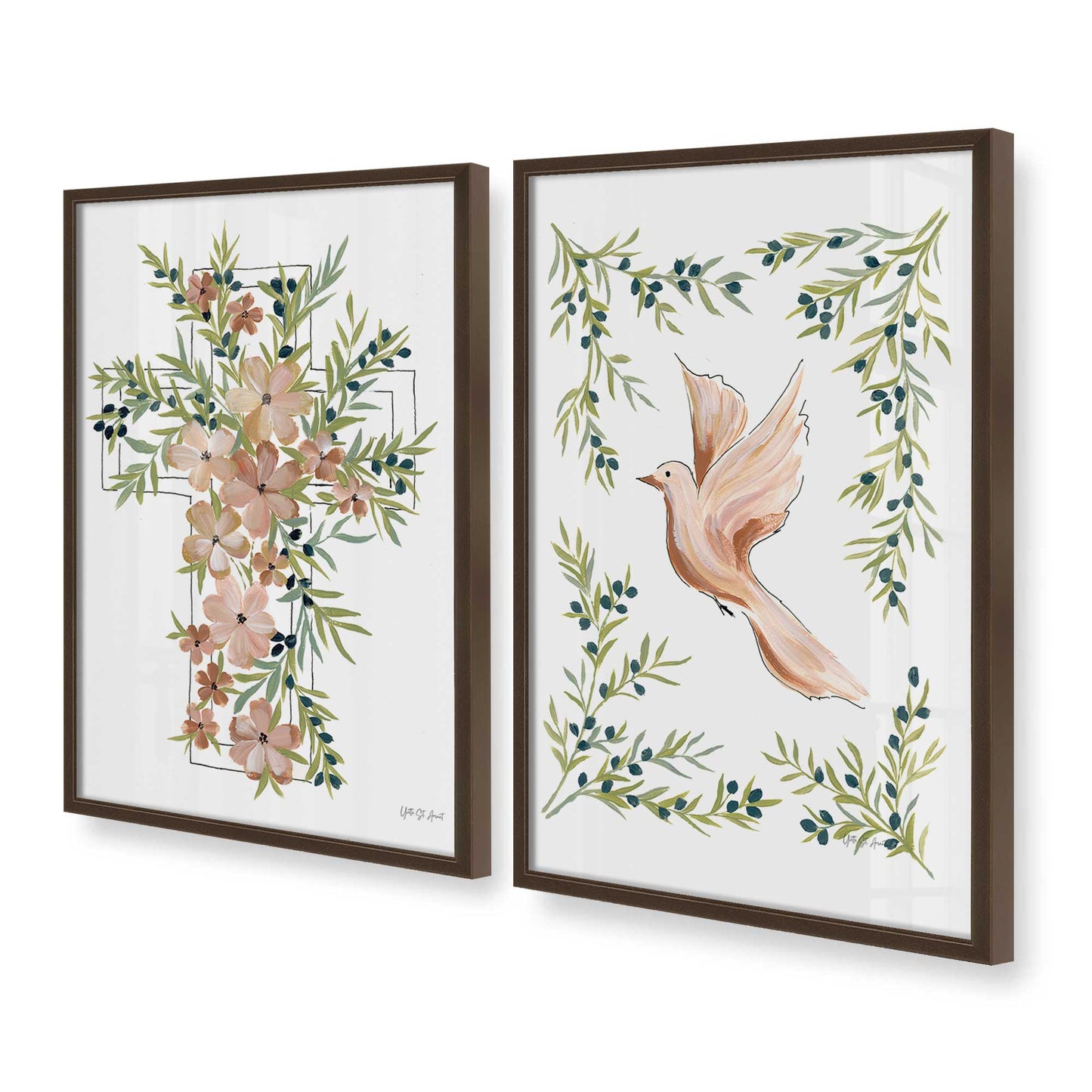 [Color:Belvinder Brown], Picture of art in a Belvinder Brown frame at an angle