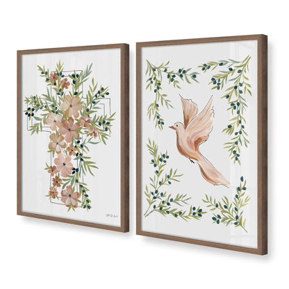 [Color:Walnut], Picture of art in a Walnut frame at an angle