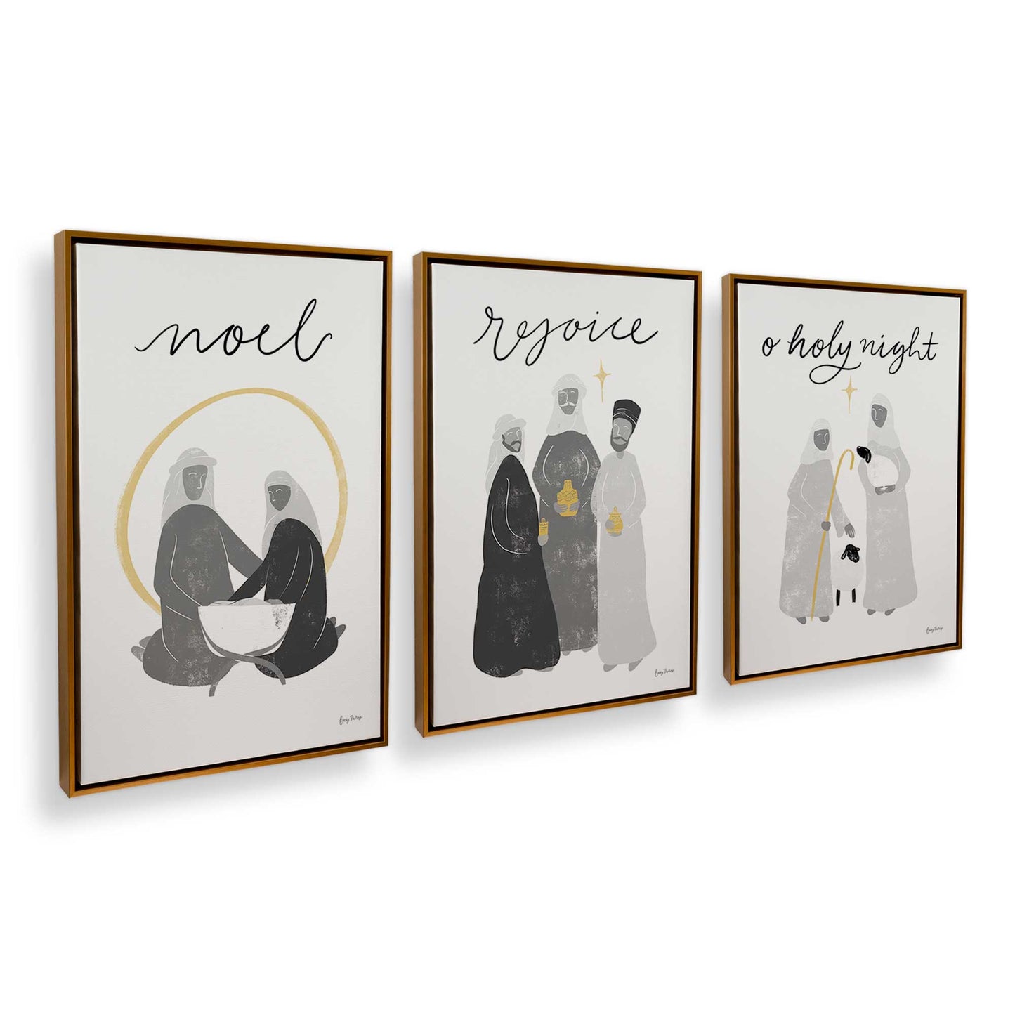 [Color:Polished Gold], Picture of art in a Polished Gold frame at an angle