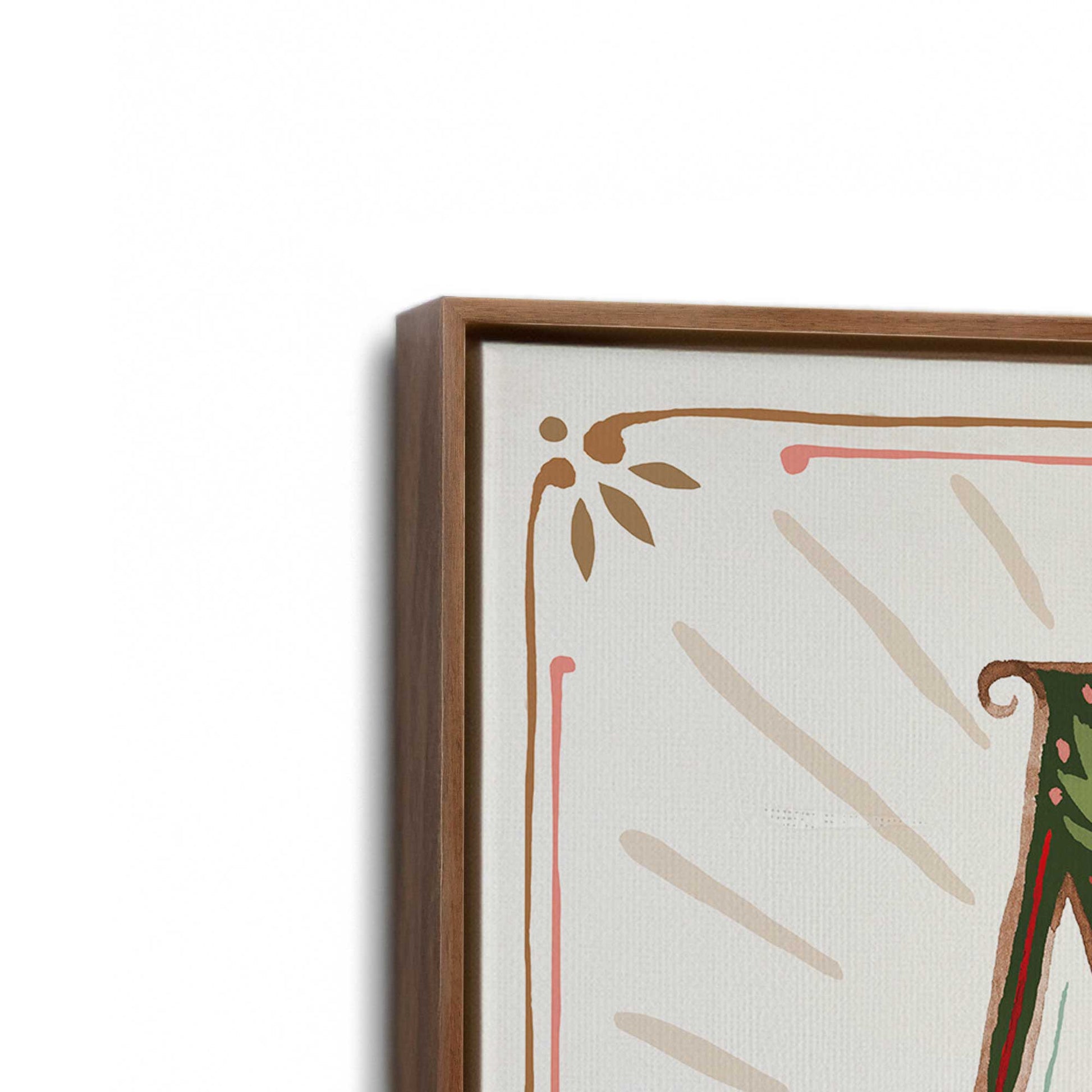 [Color:Walnut], Picture of art in a Walnut frame at an angle