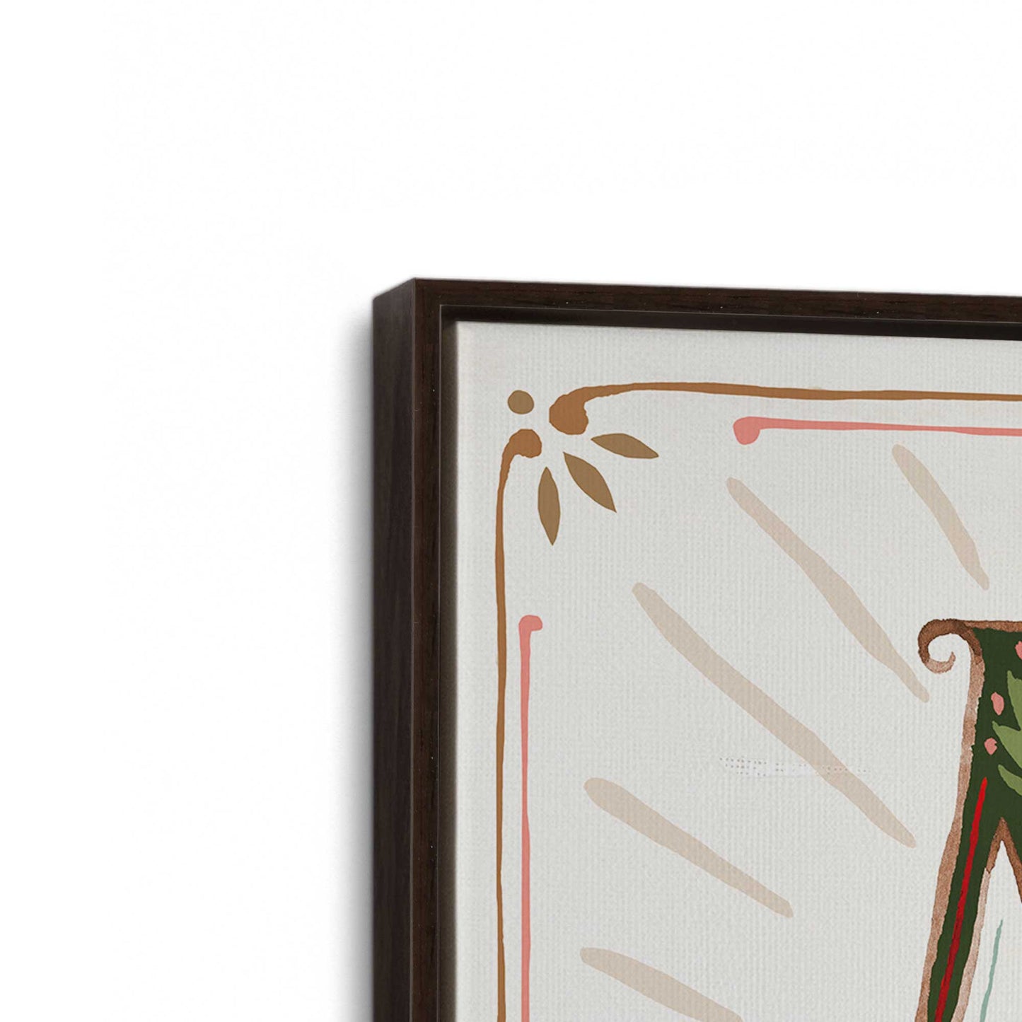 [Color:Espresso], Picture of art in an Espresso frame at an angle