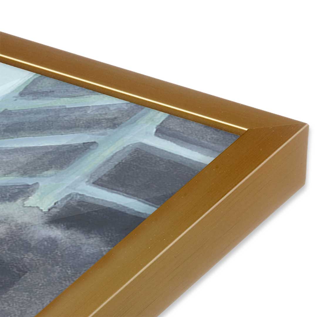 [Color:Polished Gold], Picture of art in a Polished Gold frame at an angle