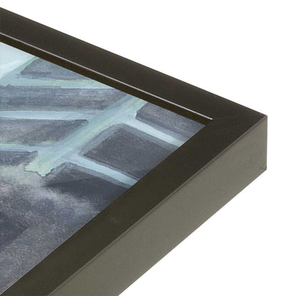 [Color:Satin Black], Picture of art in a Satin Black frame of the corner