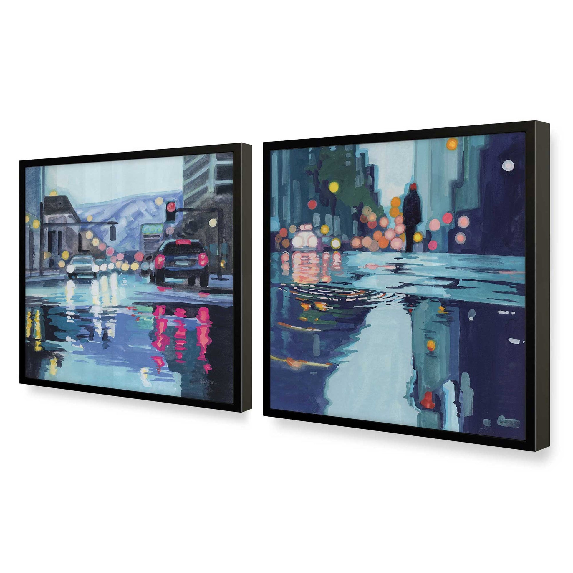 [Color:Satin Black], Picture of art in a Satin Black frame at an angle