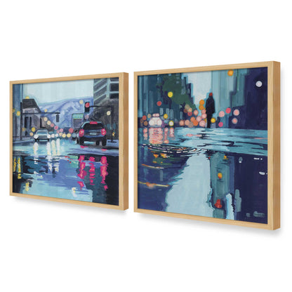 [Color:American Maple], Picture of art in an American Maple frame at an angle