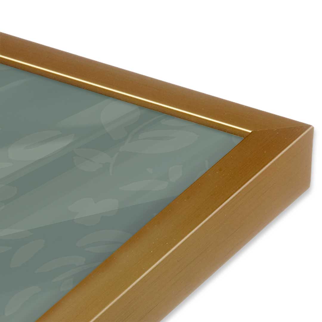 [Color:Polished Gold], Picture of art in a Polished Gold frame at an angle