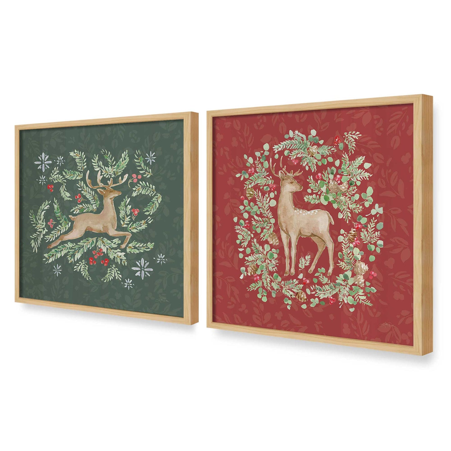 [Color:American Maple], Picture of art in an American Maple frame at an angle