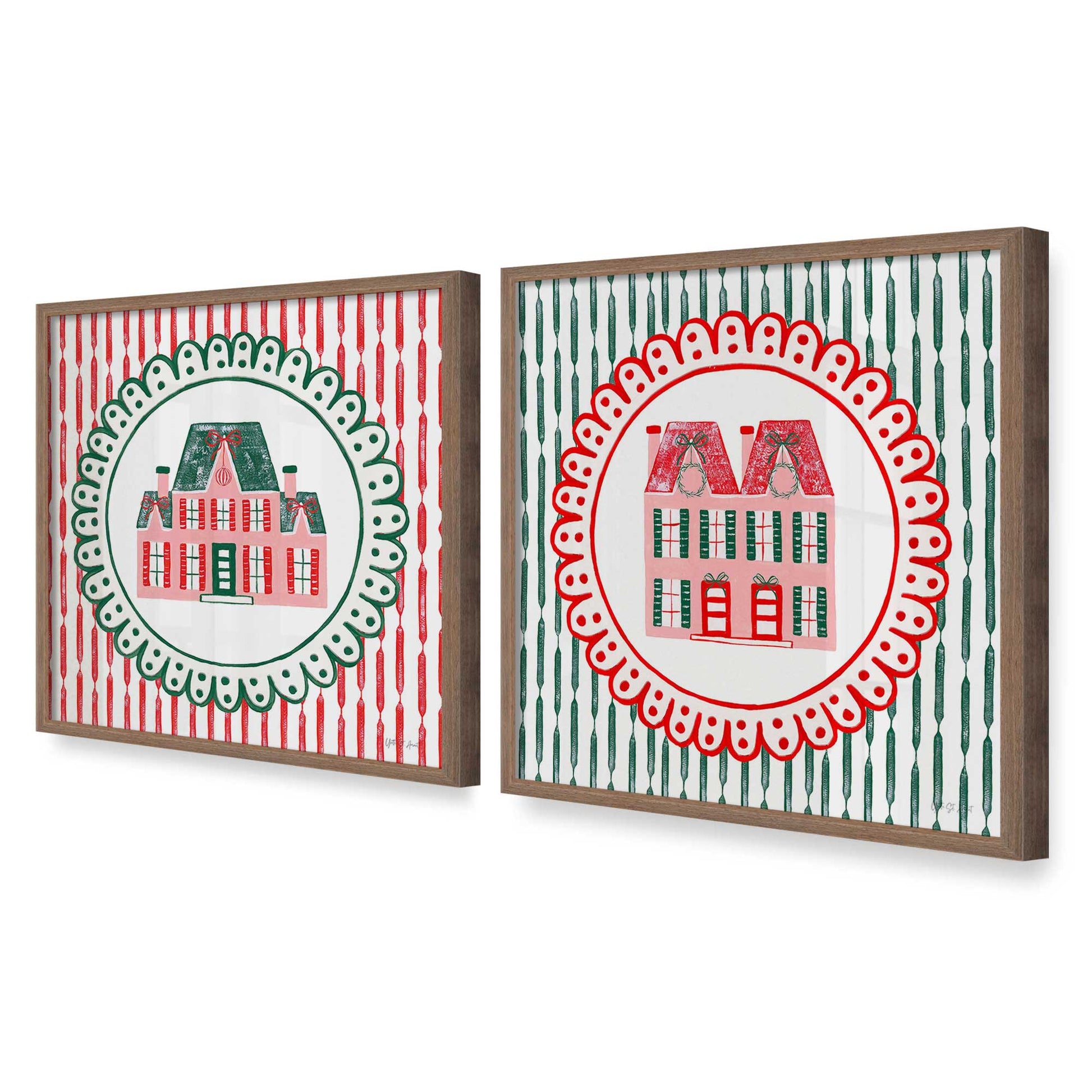 [Color:Walnut], Picture of art in a Walnut frame at an angle