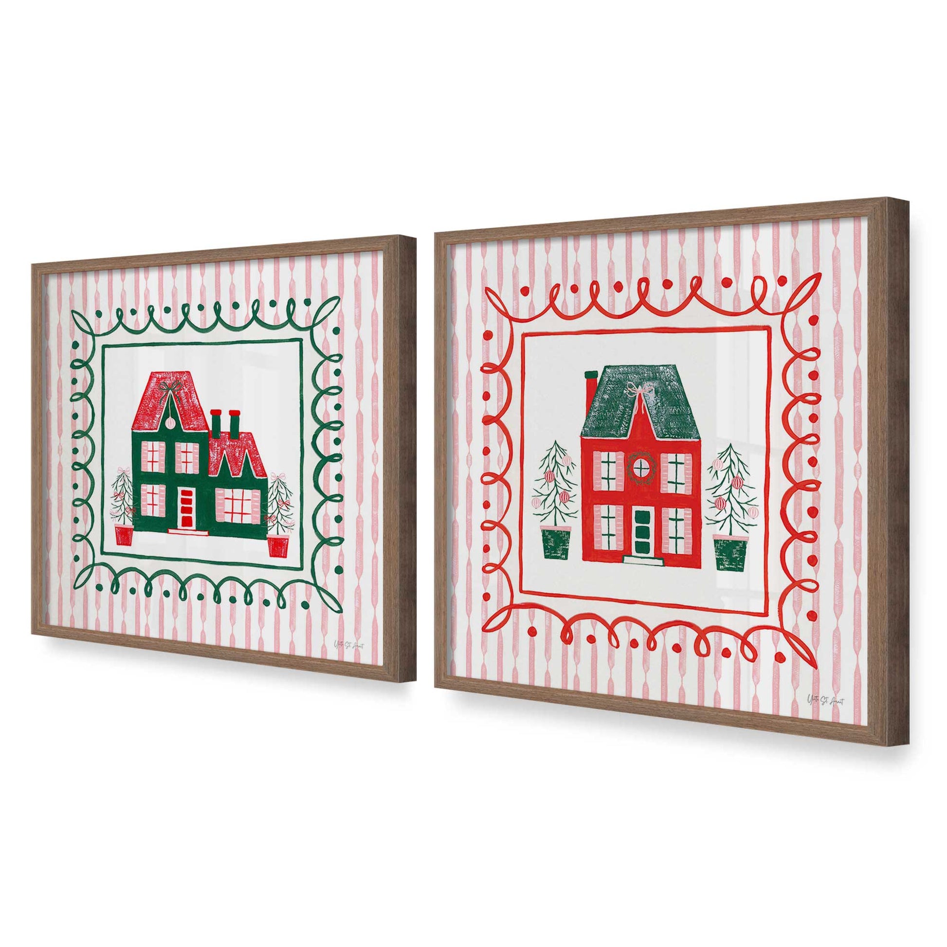 [Color:Walnut], Picture of art in a Walnut frame at an angle