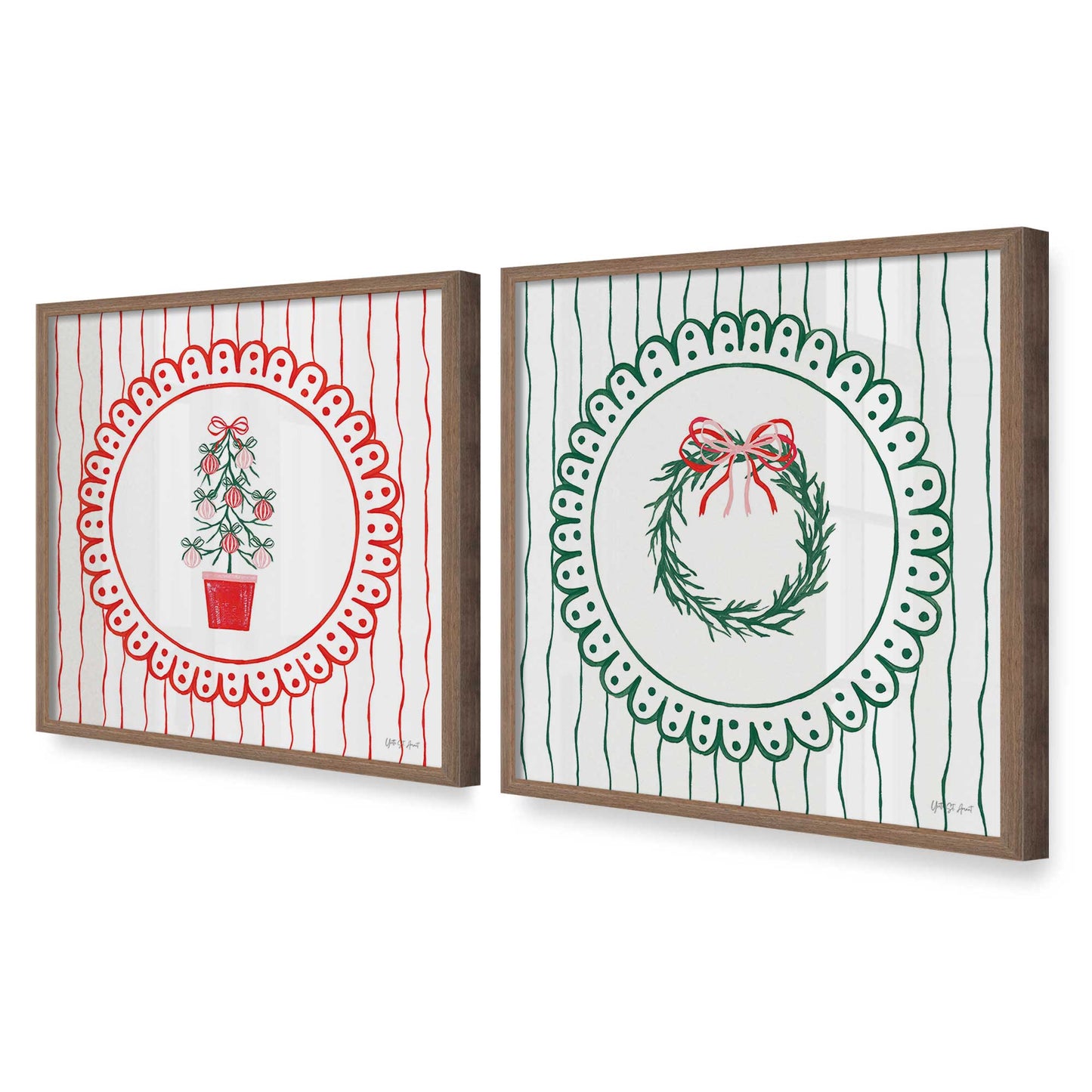 [Color:Walnut], Picture of art in a Walnut frame at an angle