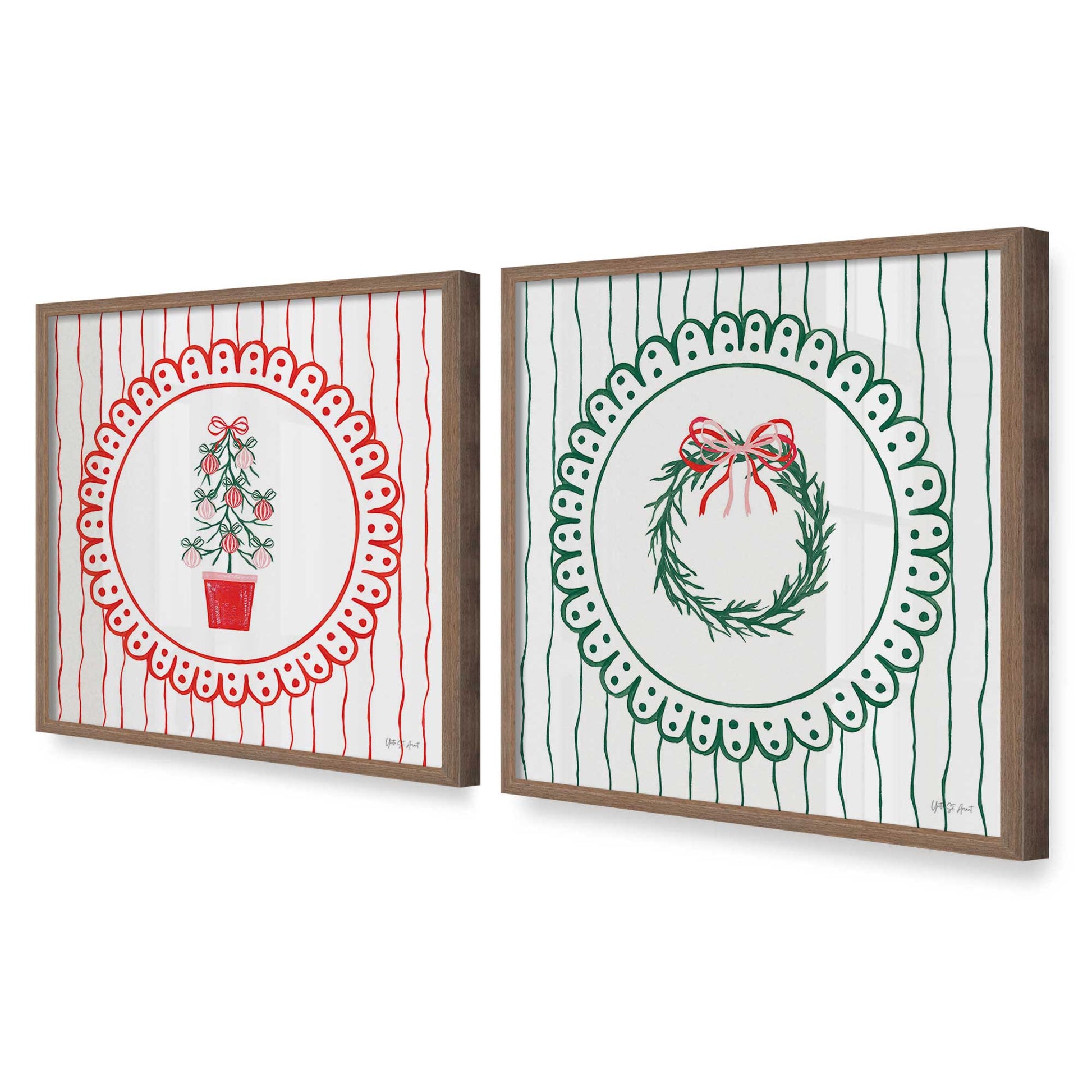 [Color:Walnut], Picture of art in a Walnut frame at an angle