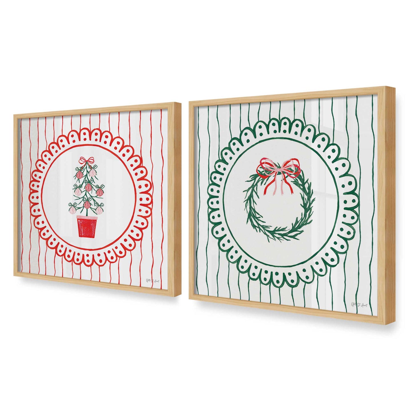 [Color:American Maple], Picture of art in an American Maple frame at an angle