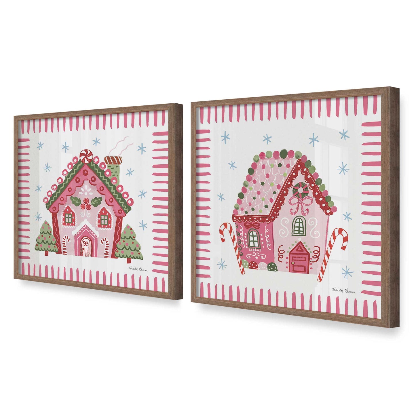 [Color:Walnut], Picture of art in a Walnut frame at an angle