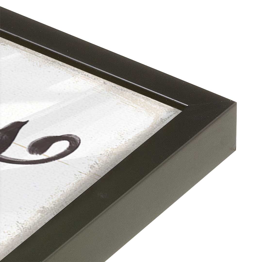 [Color:Satin Black], Picture of art in a Satin Black frame of the corner