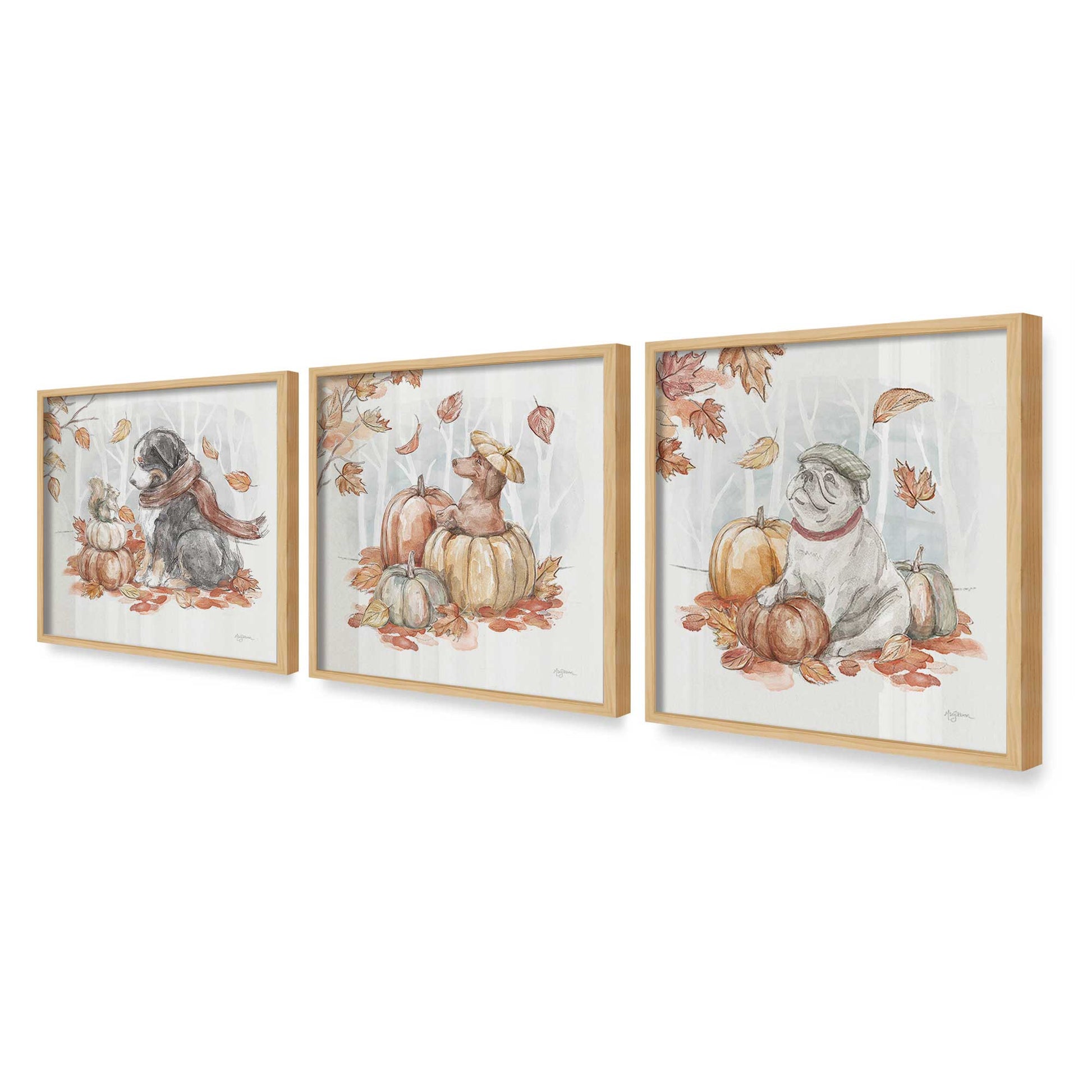 [Color:American Maple], Picture of art in a American Maple frame at an angle