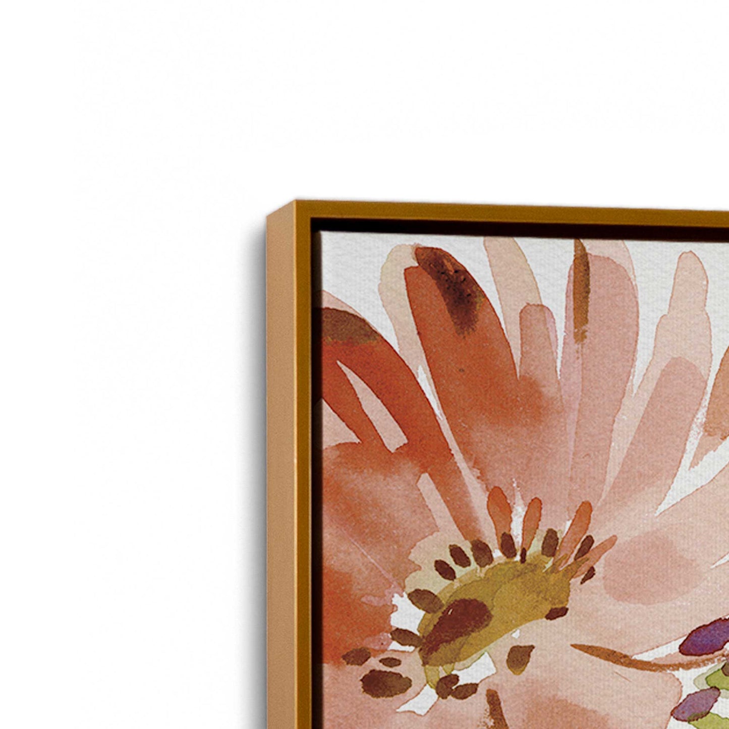 [Color:Polished Gold], Picture of art in a Polished Gold frame at an angle