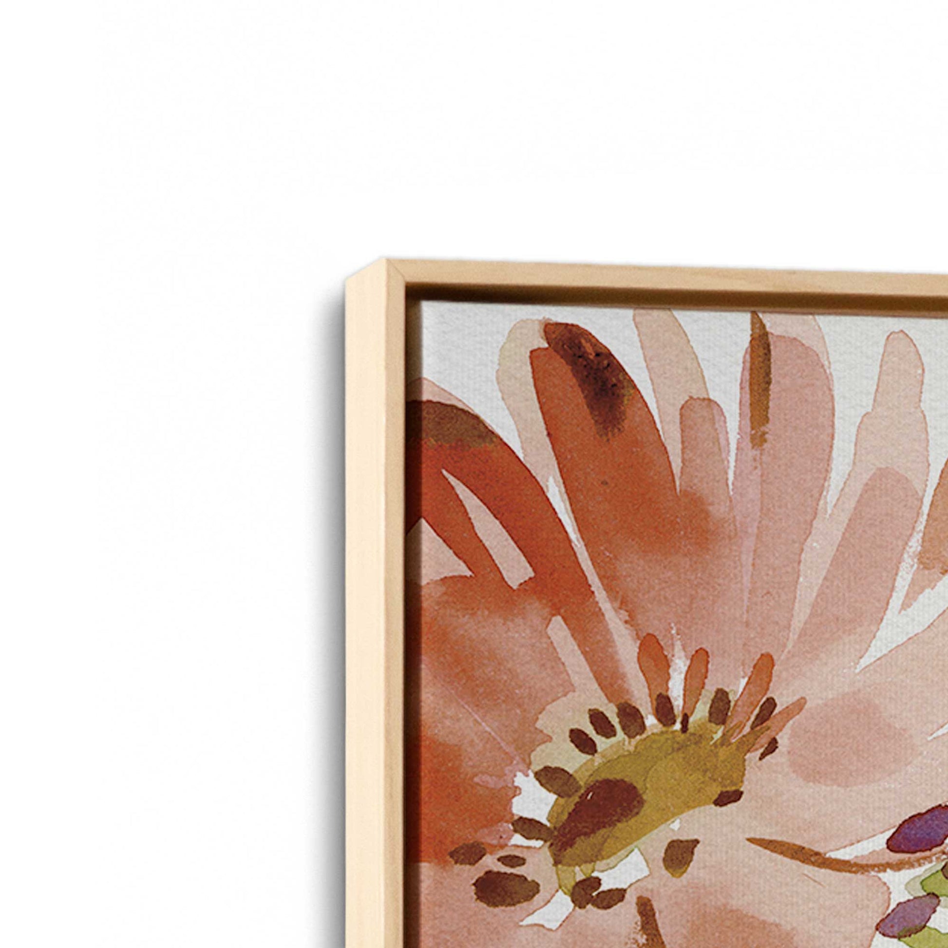 [Color:American Maple], Picture of art in a American Maple frame at an angle