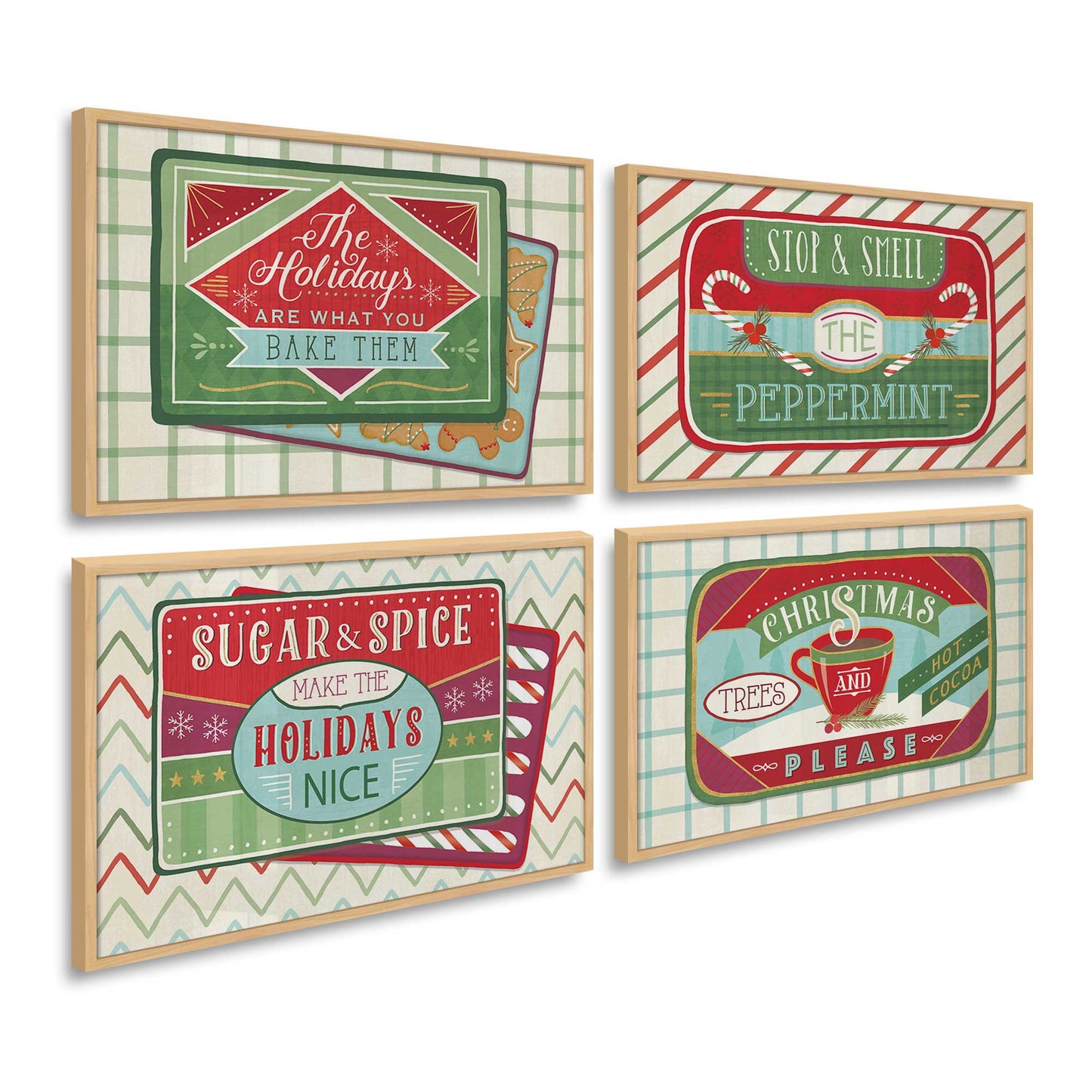 [Color:American Maple], Picture of art in a American Maple frame at an angle