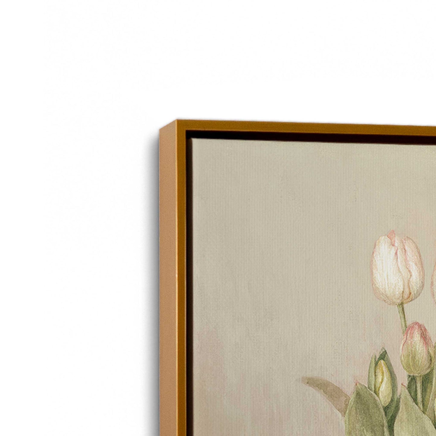 [Color:Polished Gold], Picture of art in a Polished Gold frame at an angle