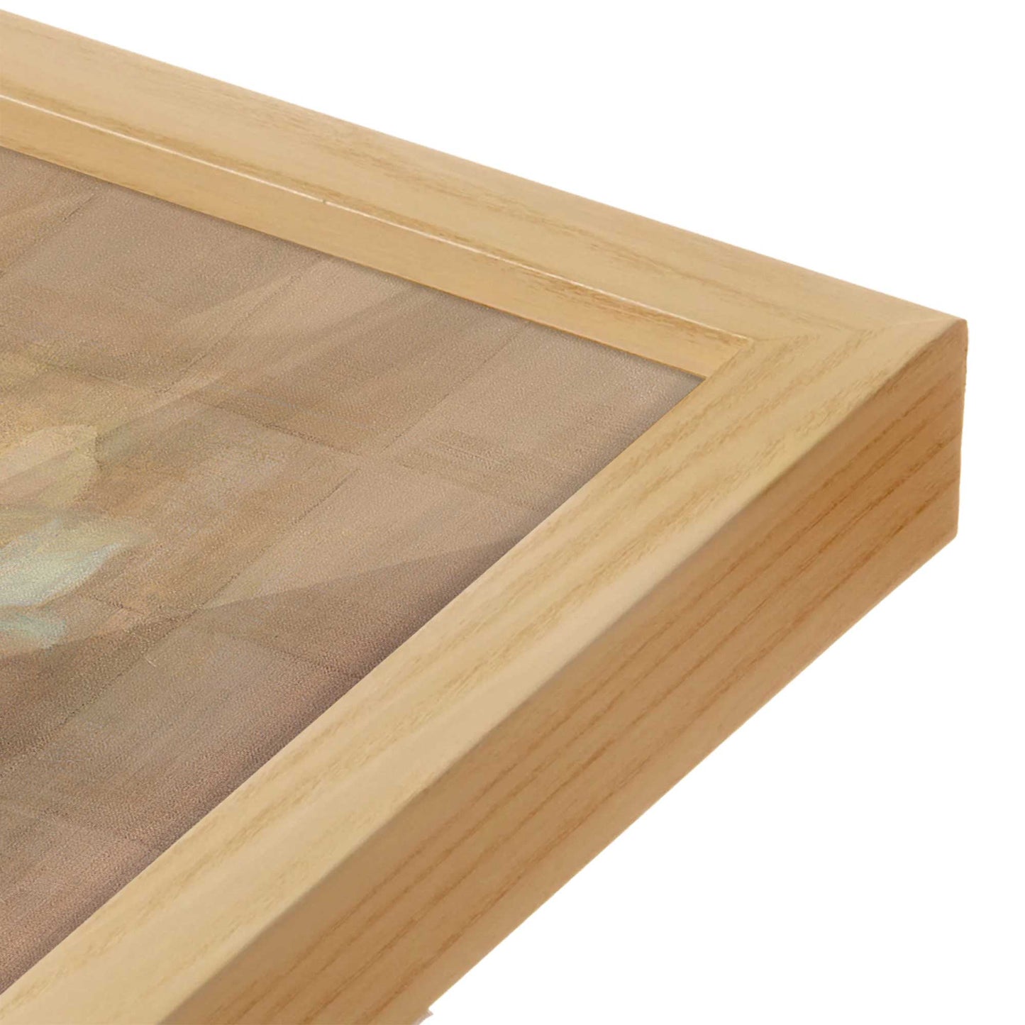 [Color:American Maple], Picture of art in a American Maple frame at an angle