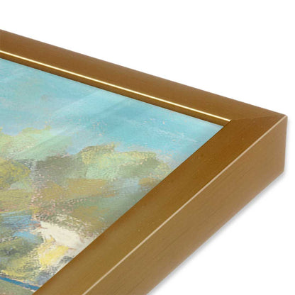 [Color:Polished Gold], Picture of art in a Polished Gold frame at an angle