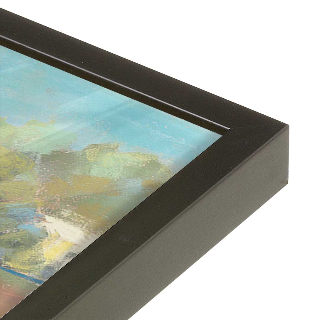 [Color:Satin Black], Picture of art in a Satin Black frame at an angle
