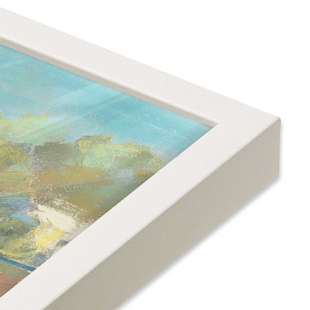 [Color:Opaque White], Picture of art in a Opaque White frame at an angle