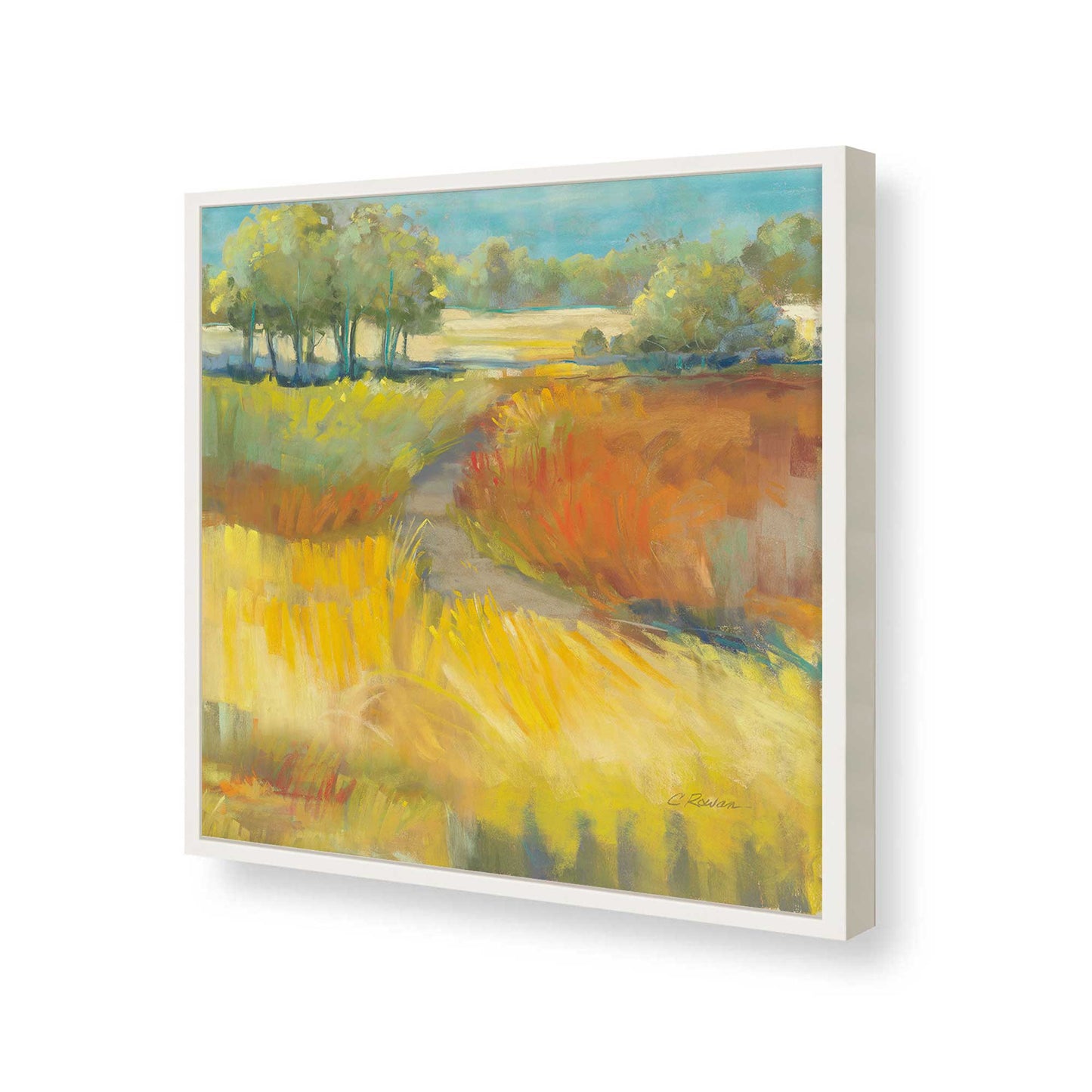 [Color:Opaque White], Picture of art in a Opaque White frame of the corner