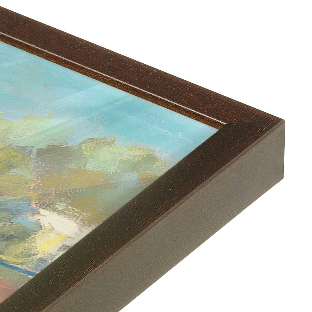[Color:Espresso], Picture of art in a Espresso frame at an angle
