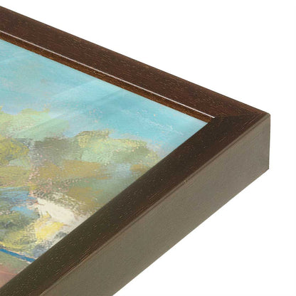 [Color:Espresso], Picture of art in a Espresso frame at an angle