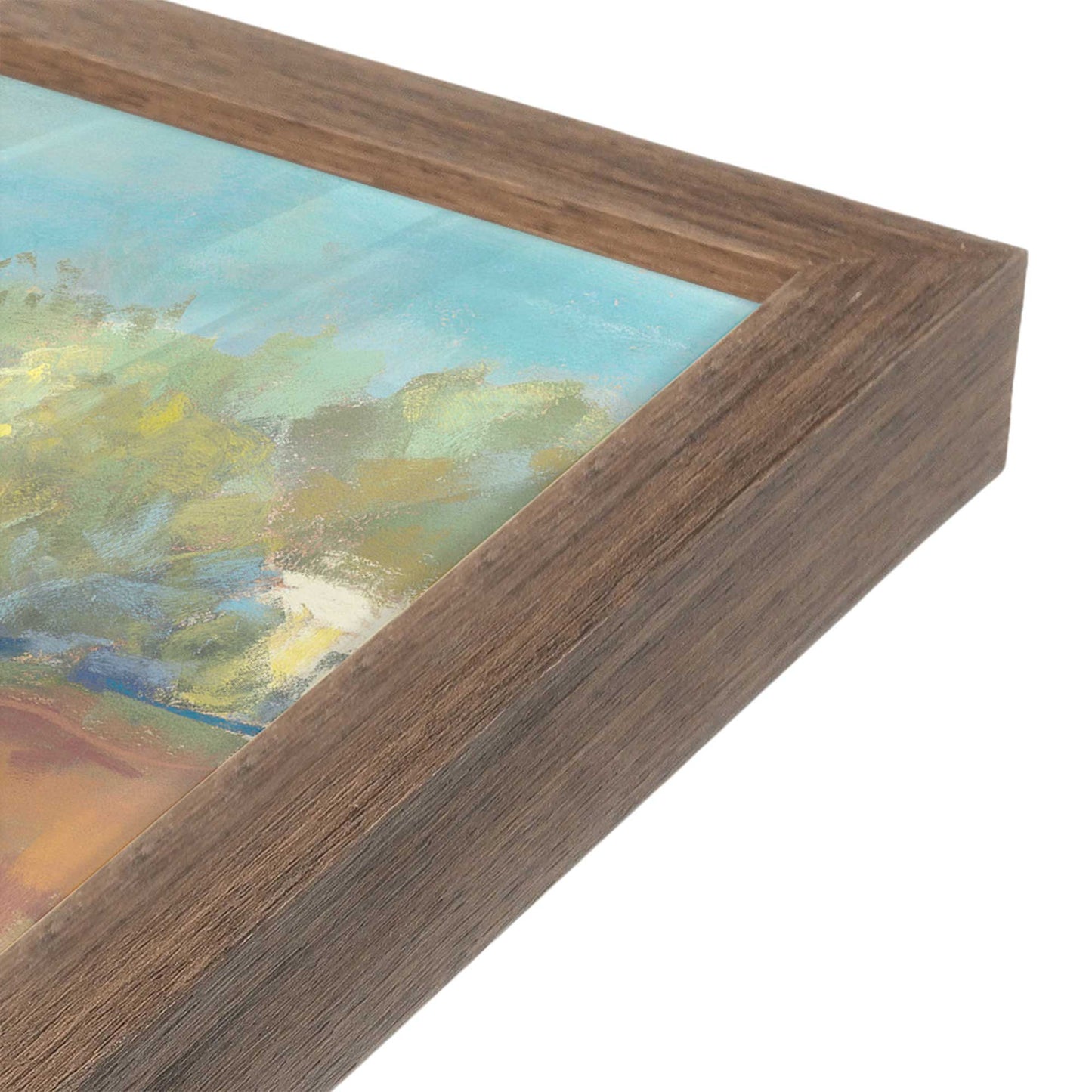 [Color:Walnut], Picture of art in a Walnut frame at an angle