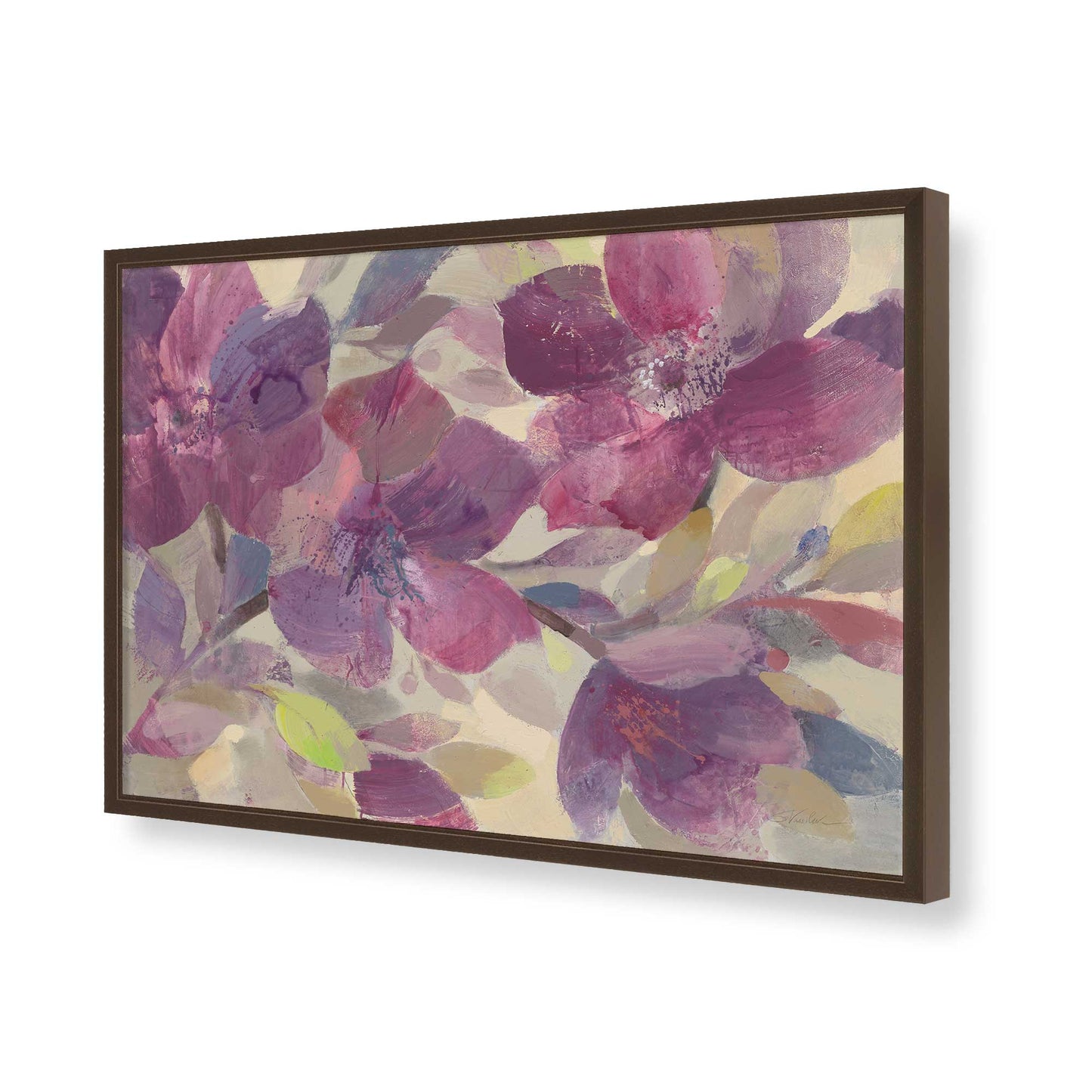 [Color:Brown], Picture of art in a Brown frame of the corner